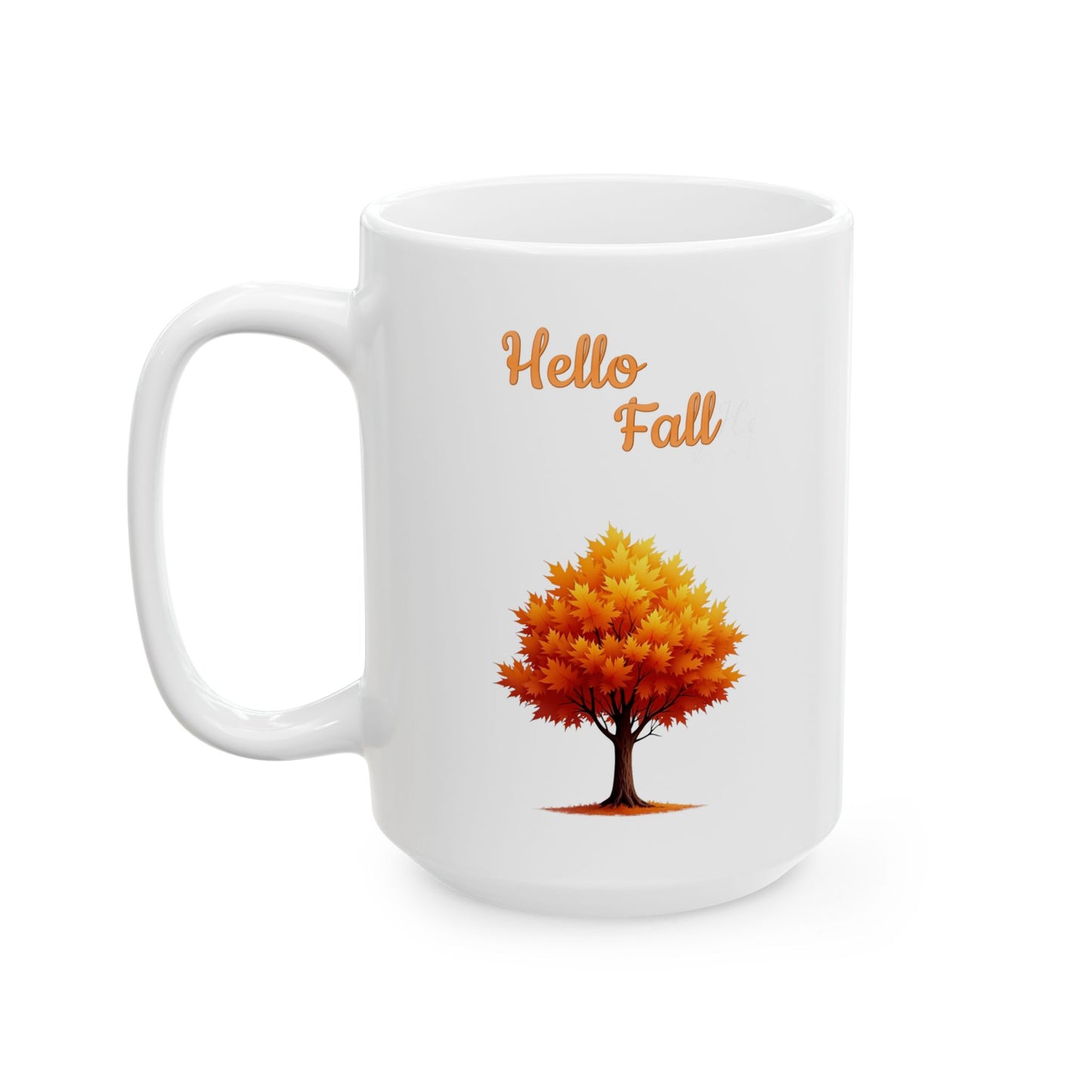 Hello Fall Golden Autumn Tree Coffee Mug