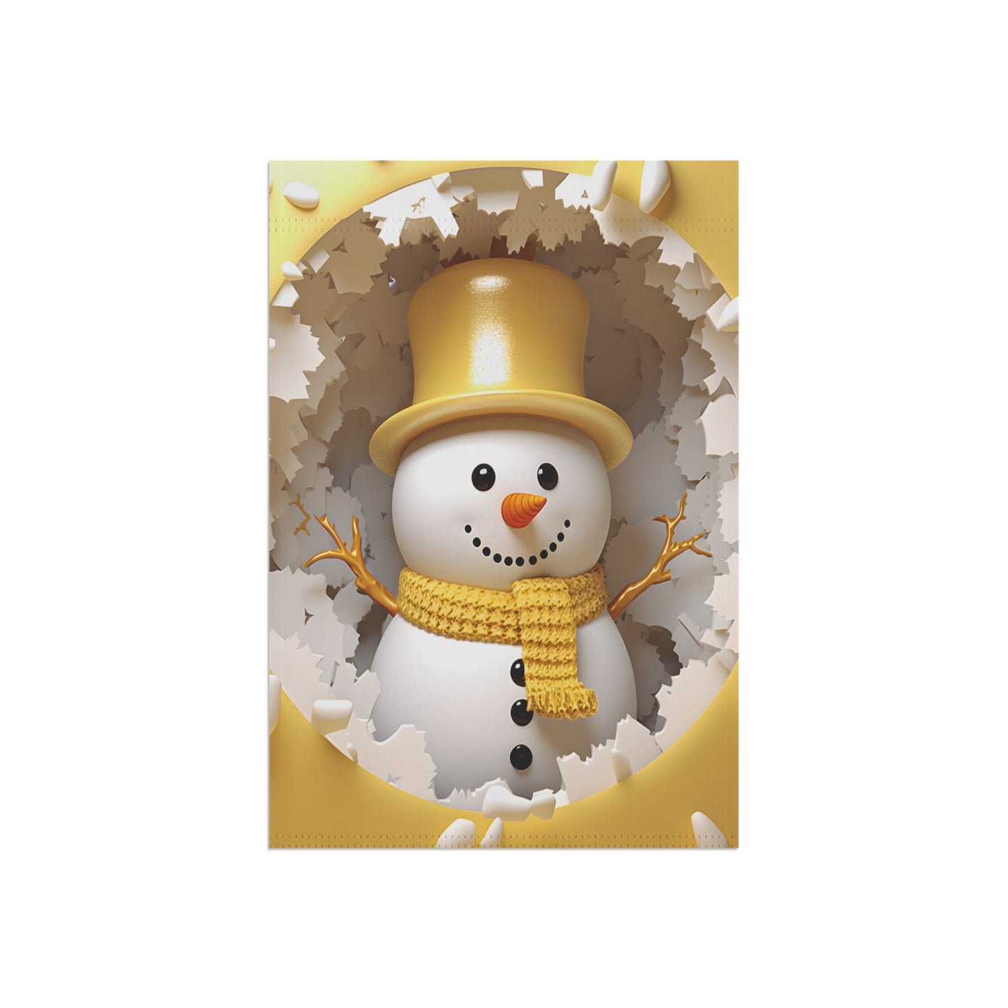 3-D Snowman Garden Flag