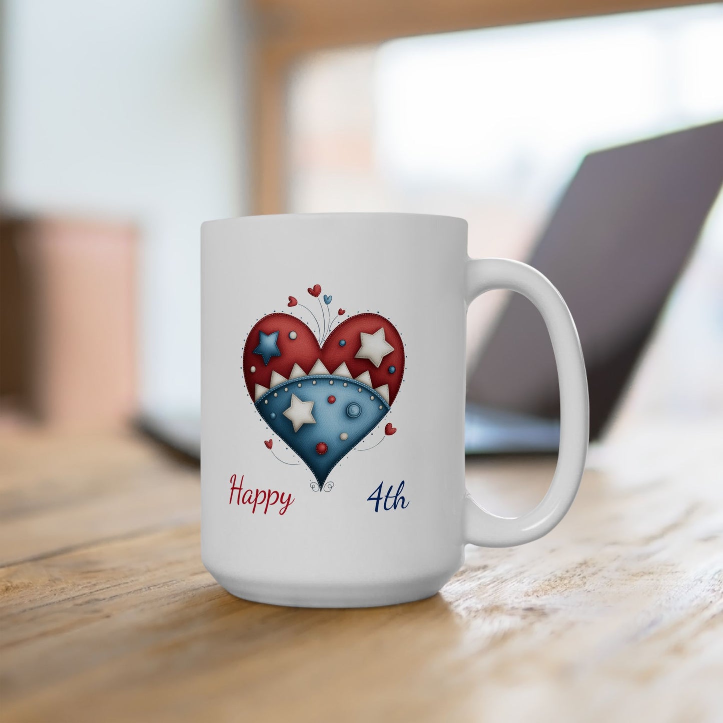 July 4th Heart Patriotic Coffee Mug