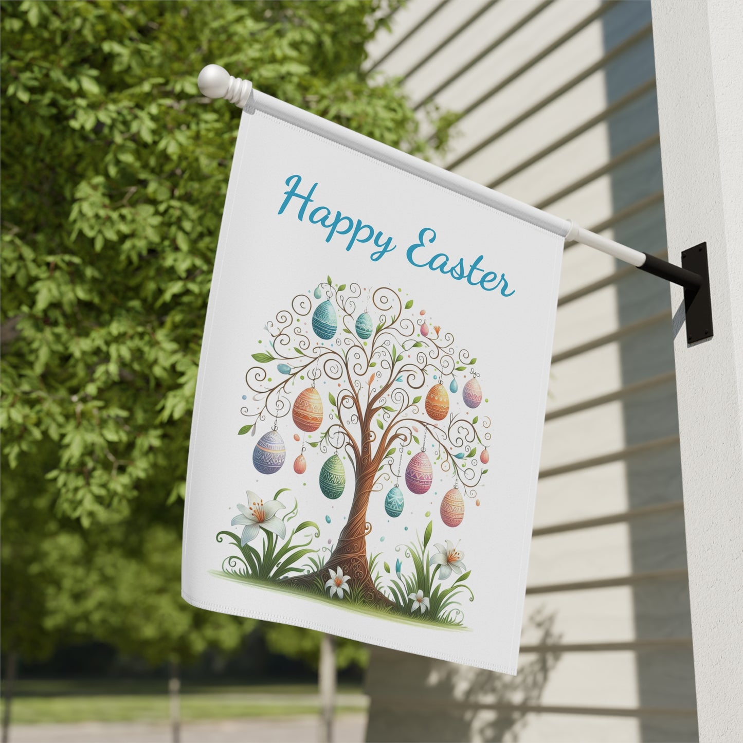 Cute Easter Egg Tree Garden Flag