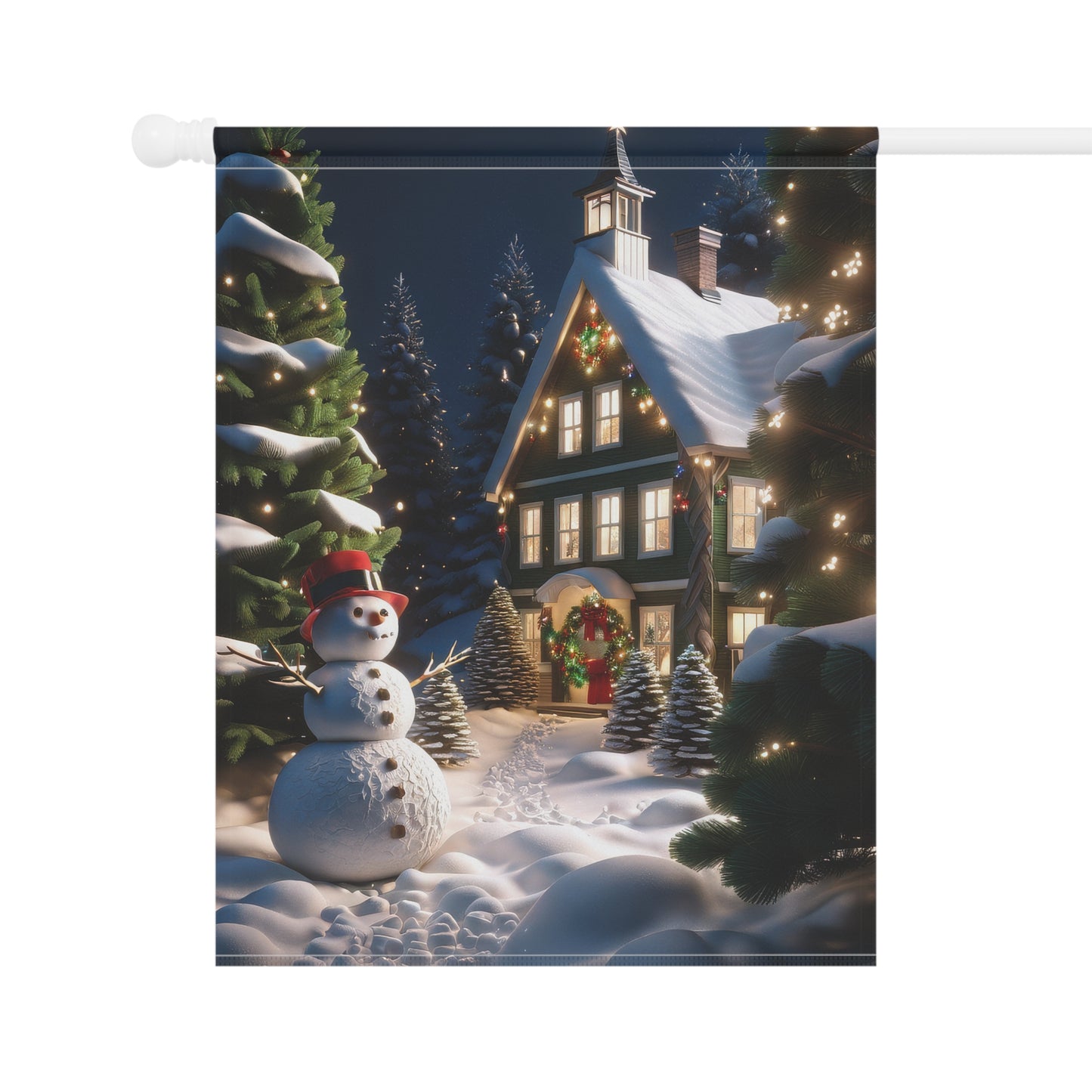 Cute Snowman Holiday Garden Flag/ House Banner