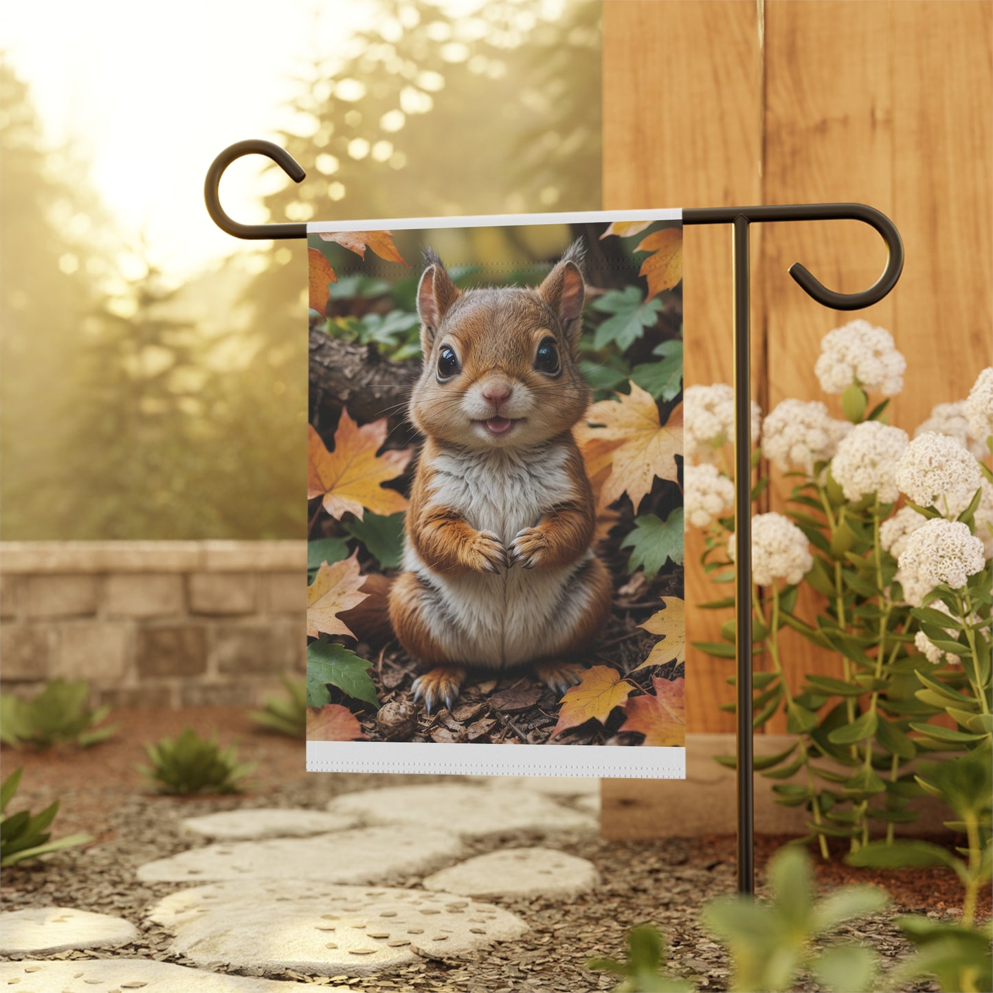 Cute Baby Squirrel Garden Flag