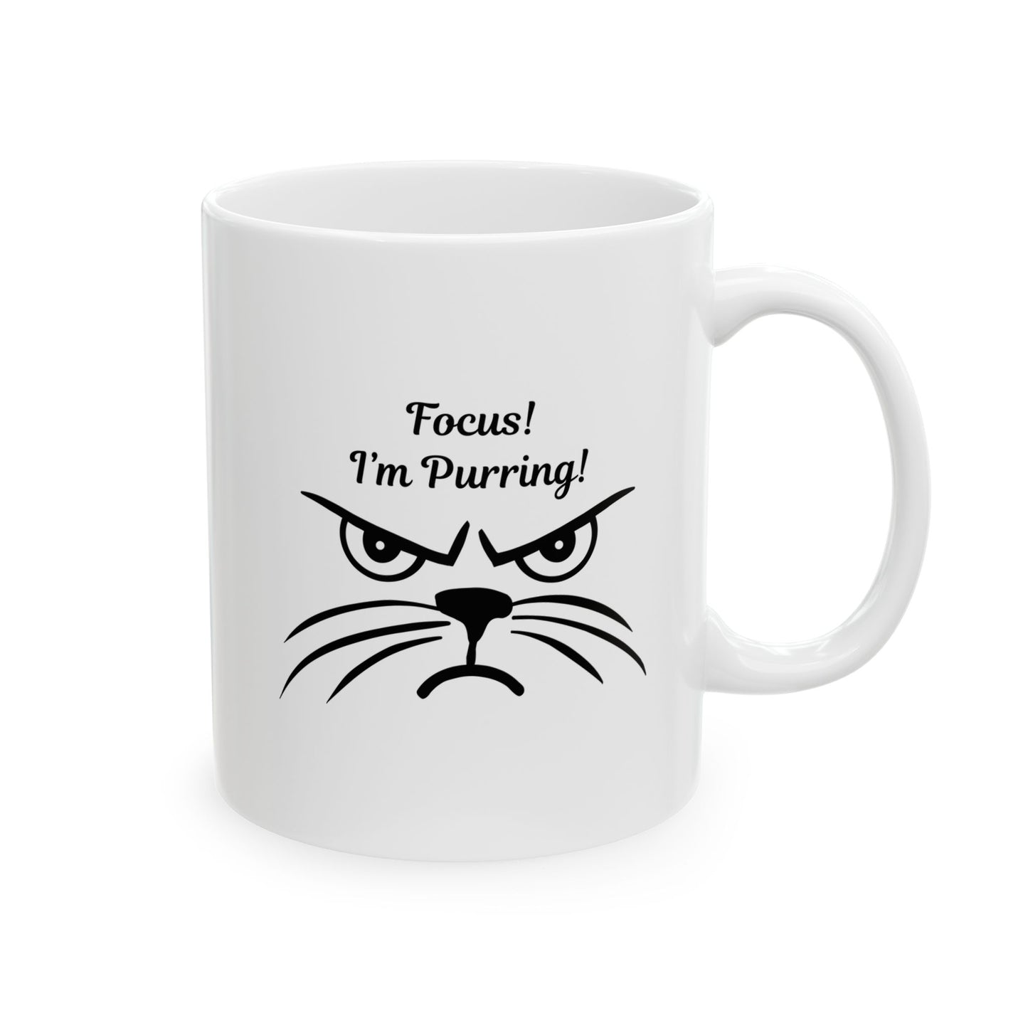 Focus! I'm Purring!" Grumpy Cat Coffee Mug