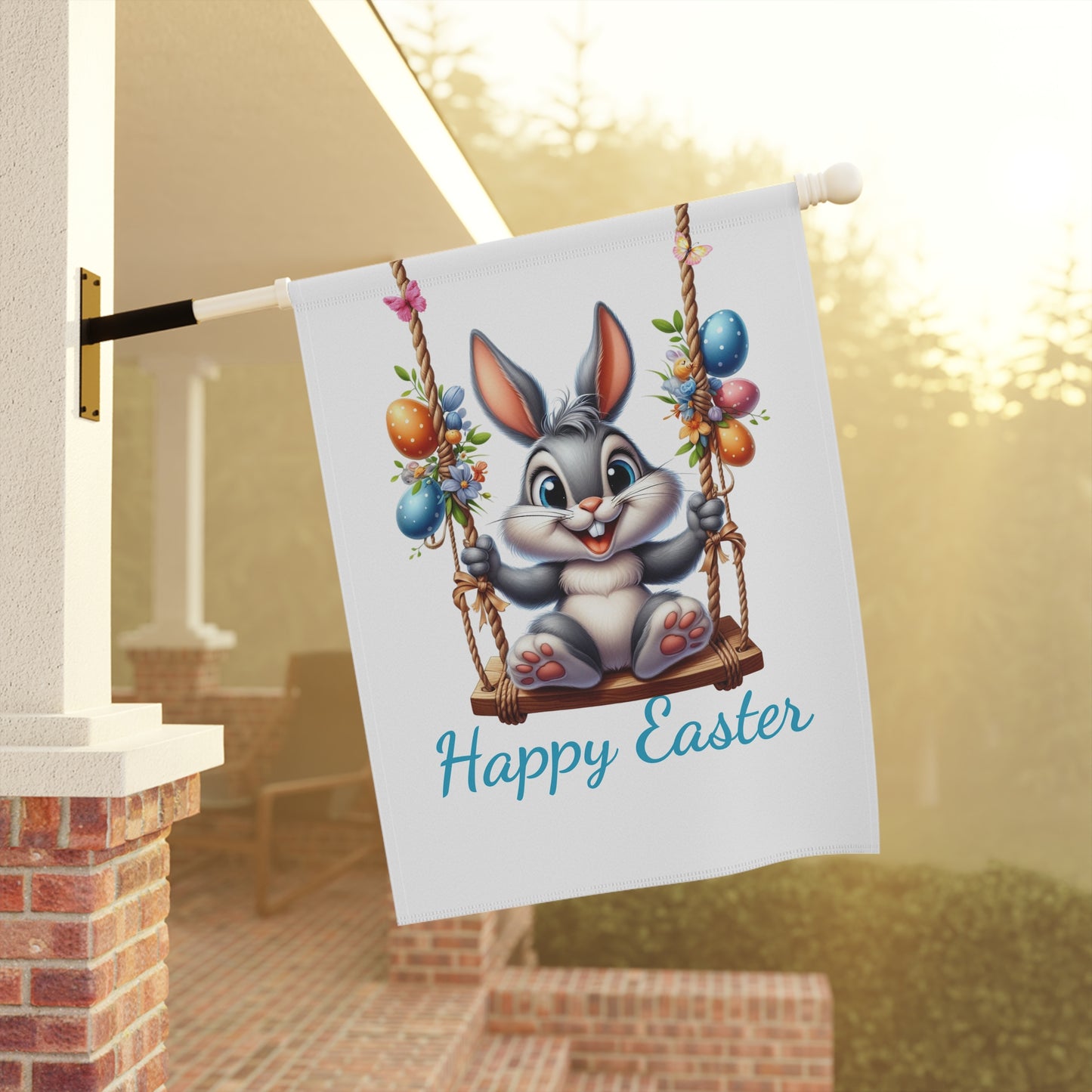 Happy Easter Bunny on Swing Garden Flag