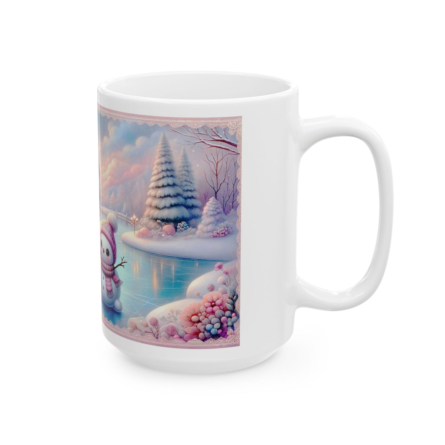 Precious Girl and Snowman Coffee Mug