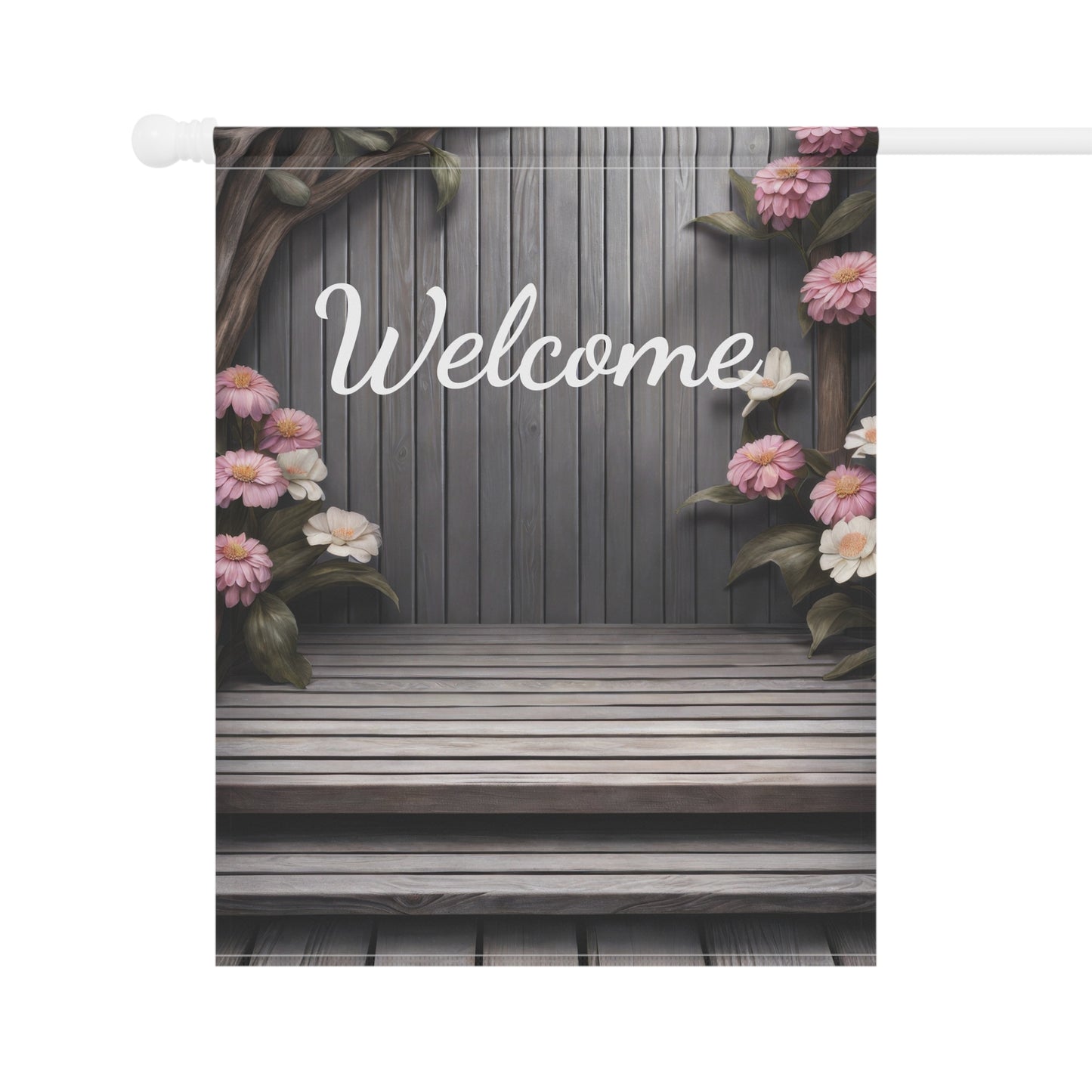 Rustic Wooden Welcome Garden Flag