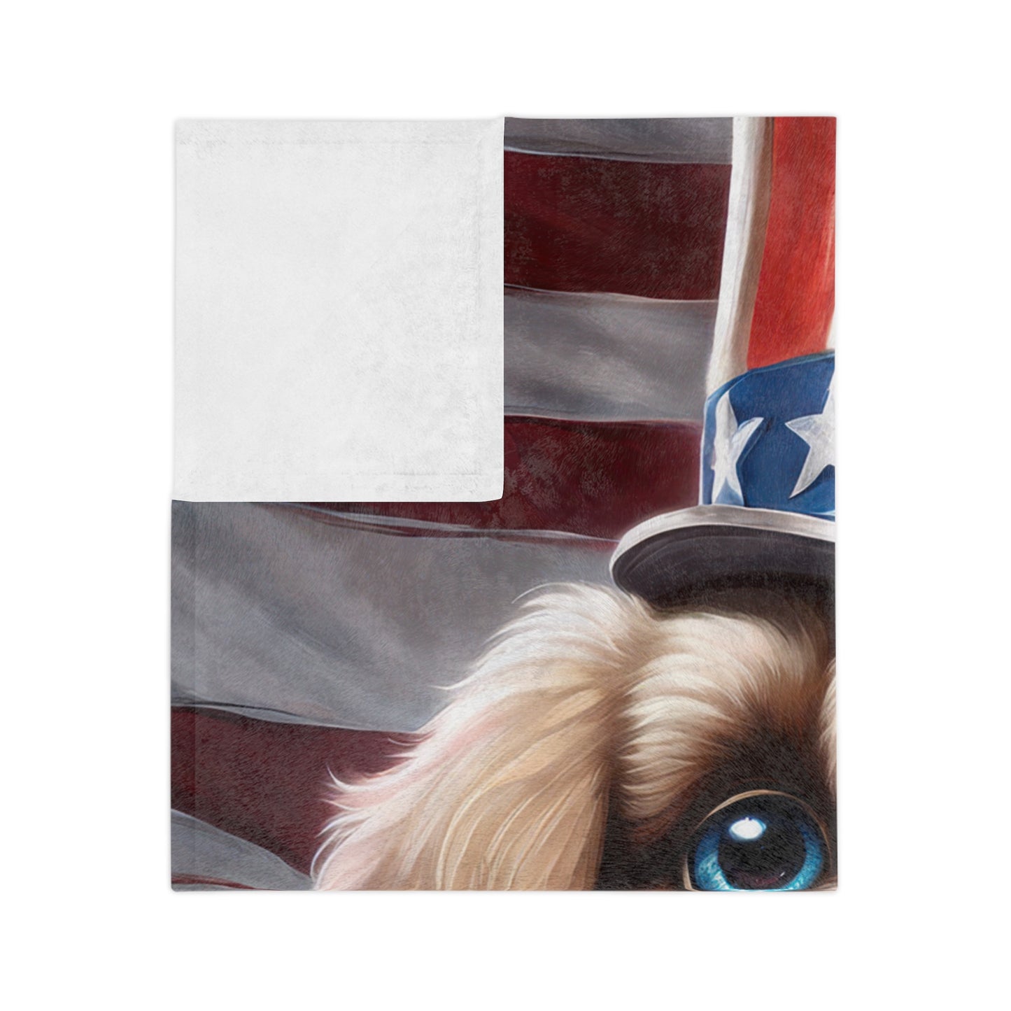 Cute Patriotic Puppy Velveteen Plush Blanket