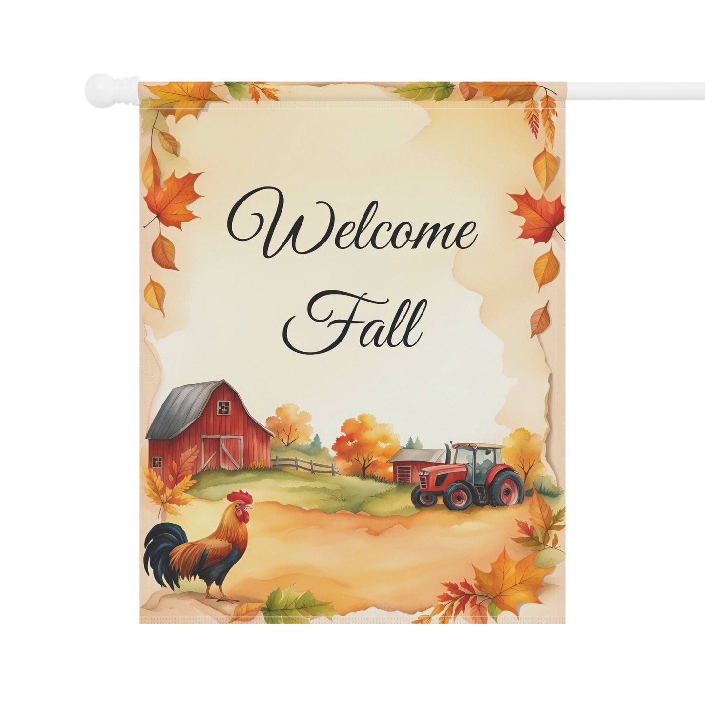 Rustic Farm Scene Welcome Garden Flag