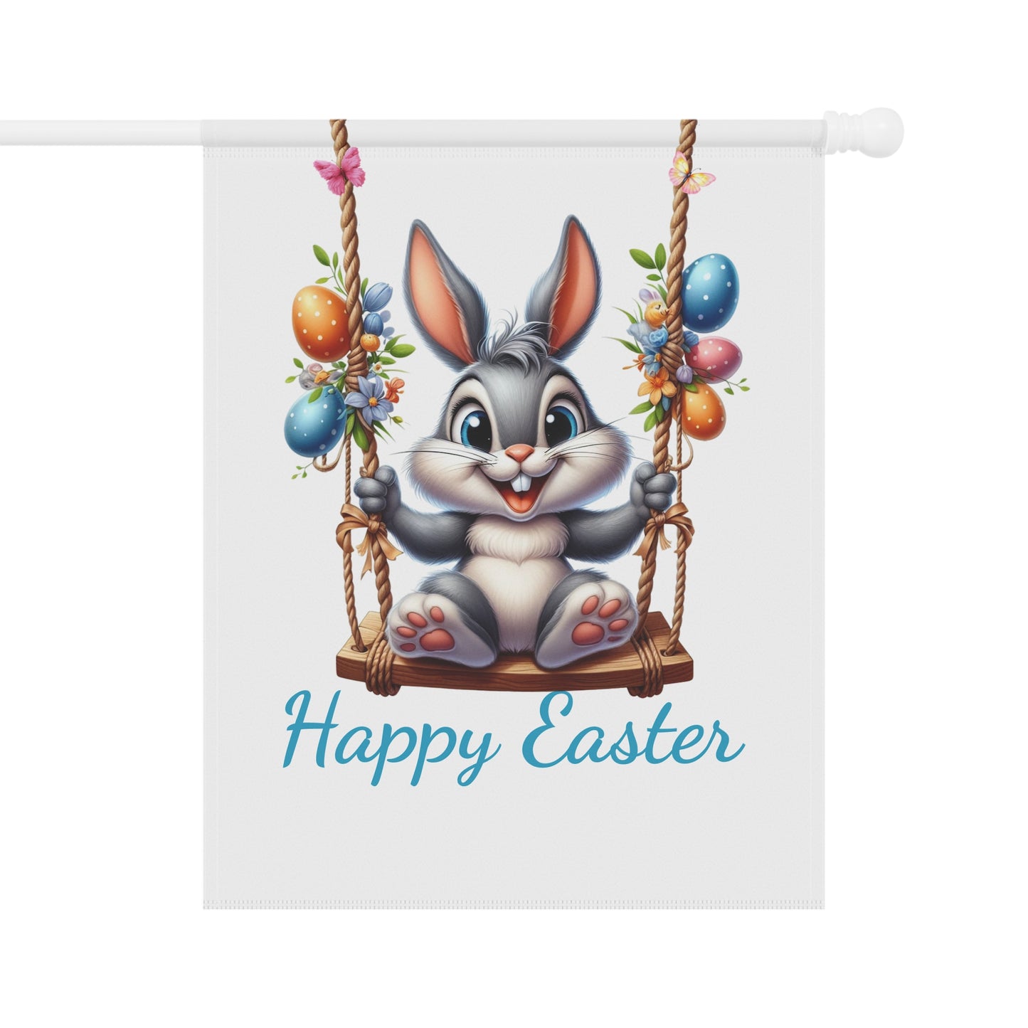 Happy Easter Bunny on Swing Garden Flag