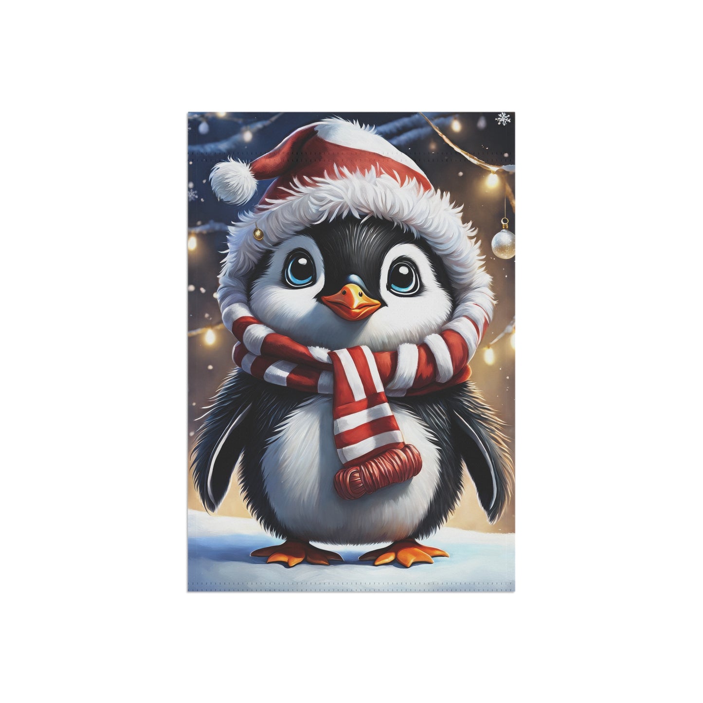 Adorable Christmas Penguin Garden Flag