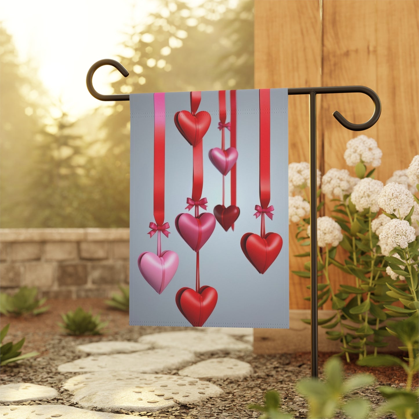 Hanging Hearts Valentine Garden Flag