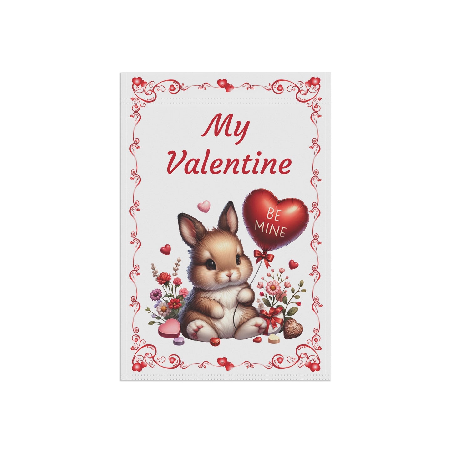My Valentine Bunny Garden Flag