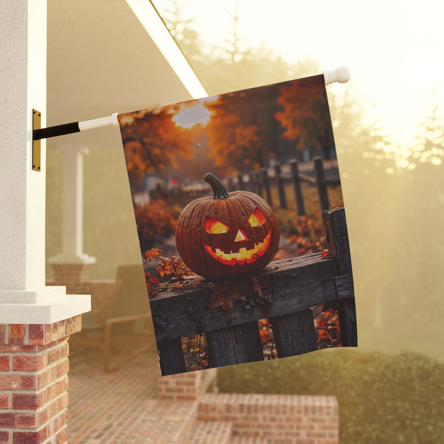 Rustic Jack-O’-Lantern Garden Flag