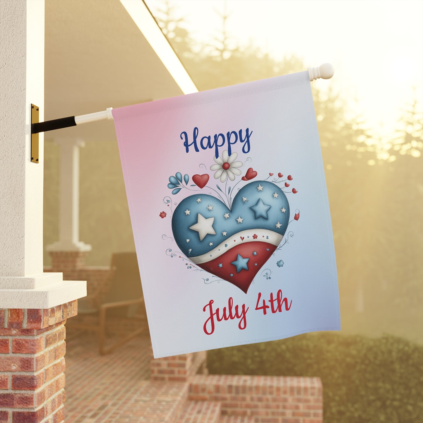 Beautiful July 4th Holiday Garden Flag