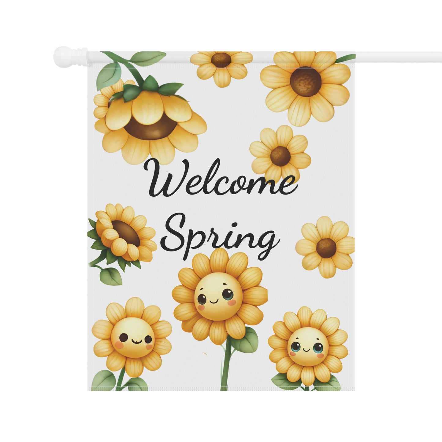 Cute Sunflower Welcome Spring Garden Flag
