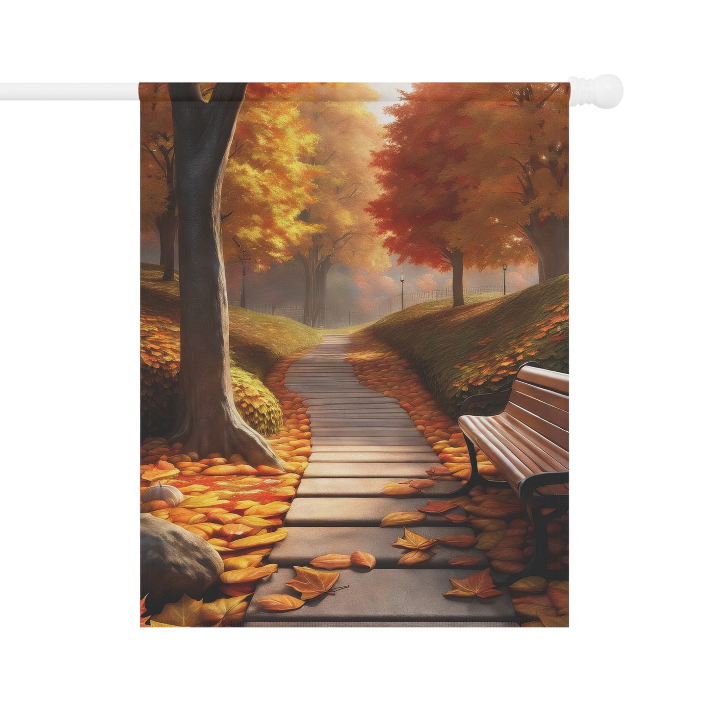 Scenic Autumn Garden Flag