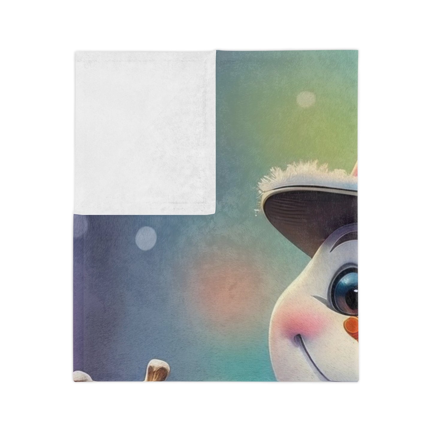 Cheerful Snowman Velveteen Plush Blanket