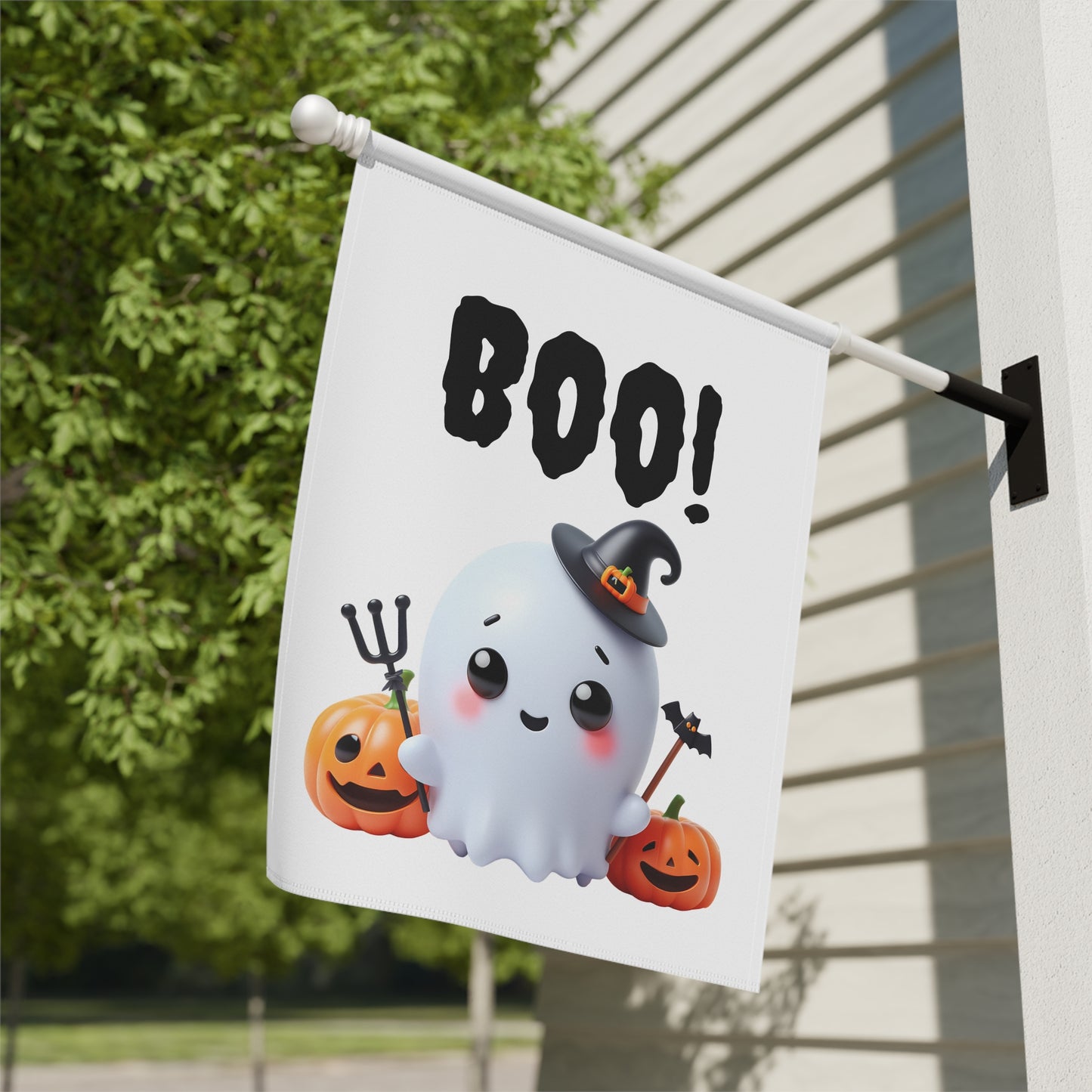 Cute Little Ghost Garden Flag