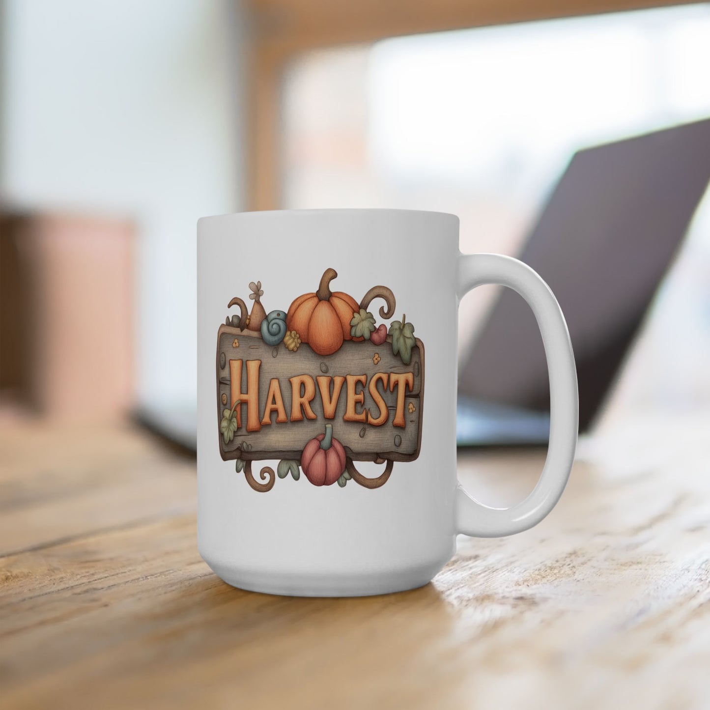 Rustic Harvest Sign Ceramic Mug