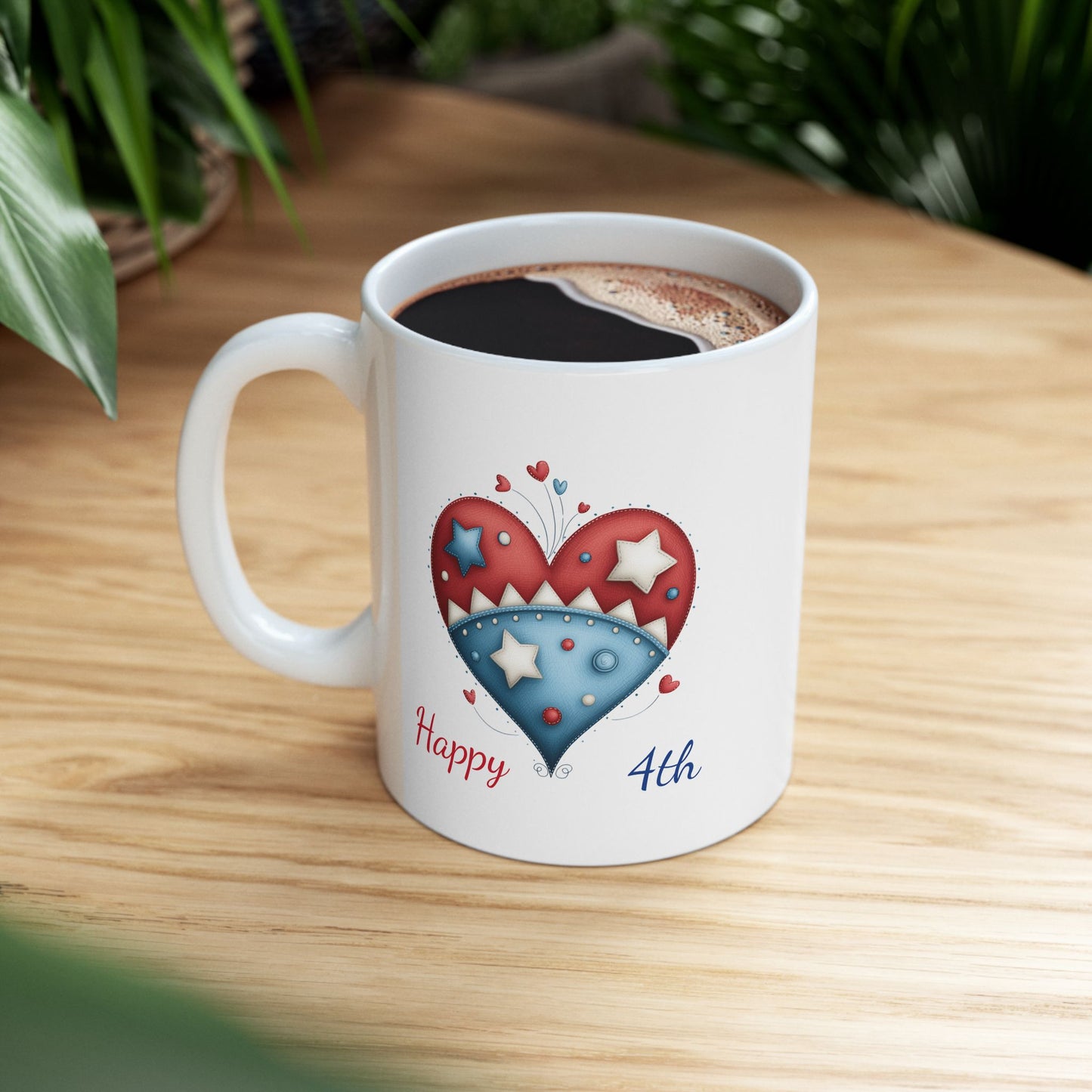 July 4th Heart Patriotic Coffee Mug