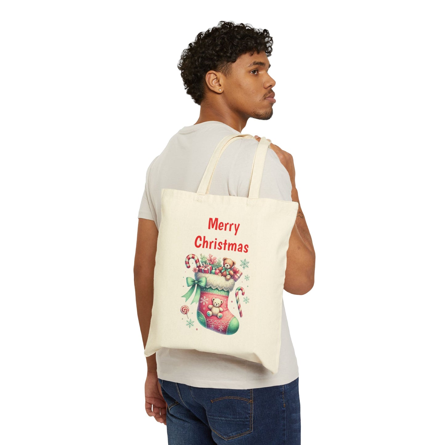 Festive Christmas Stocking Holiday Tote Bag
