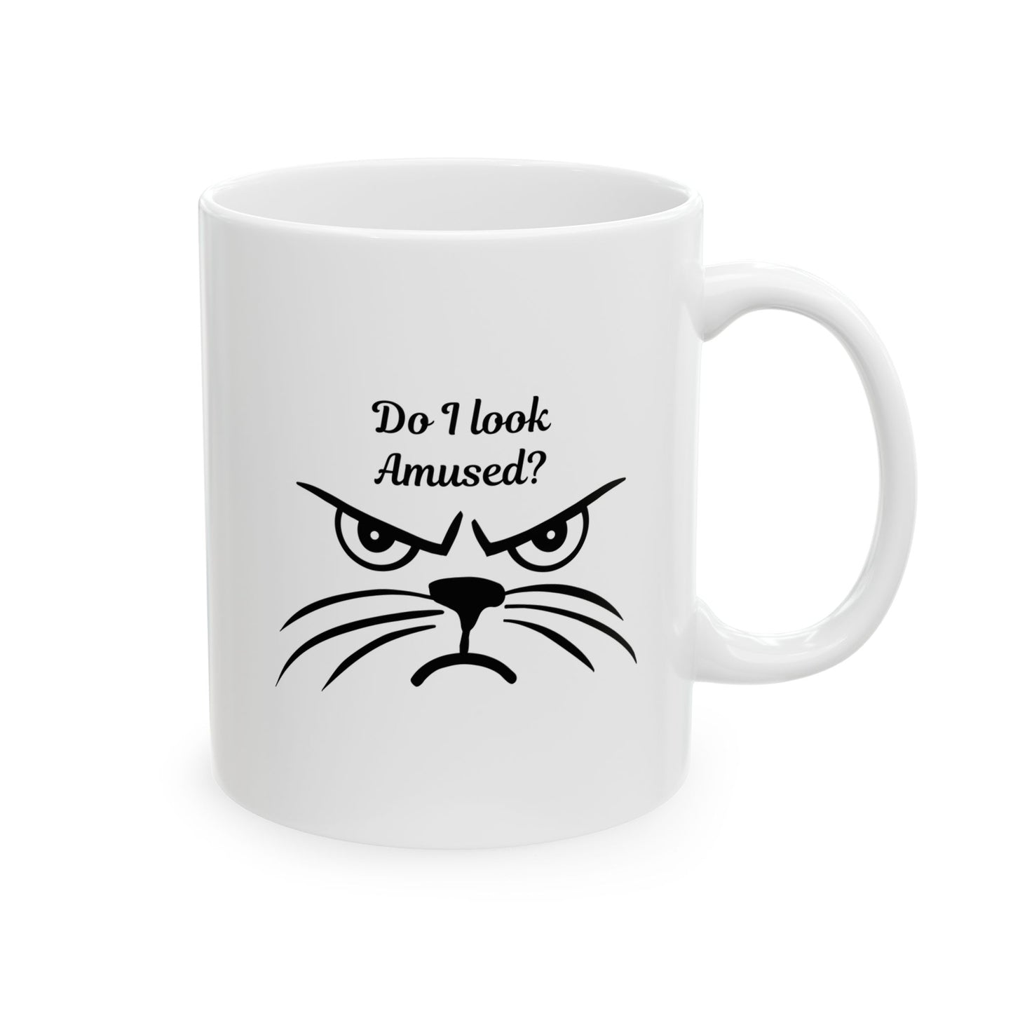Do I look Amused?" Sarcastic Grumpy Cat Coffee Mug