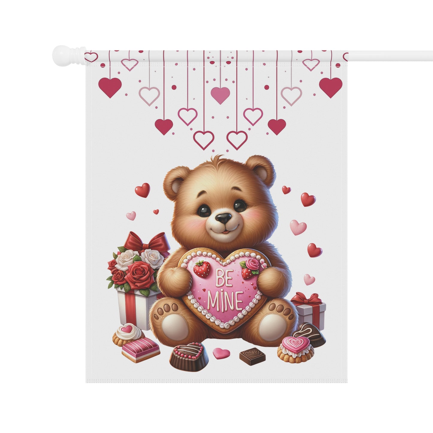 Valentine Teddy Bear Garden Flag