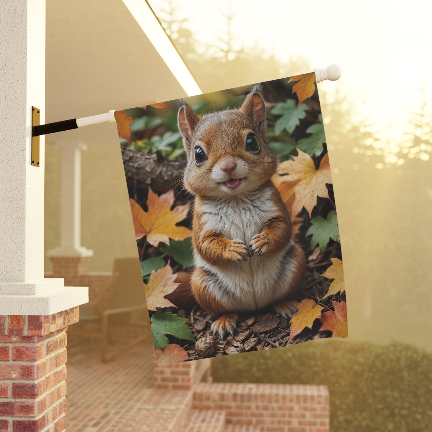 Cute Baby Squirrel Garden Flag