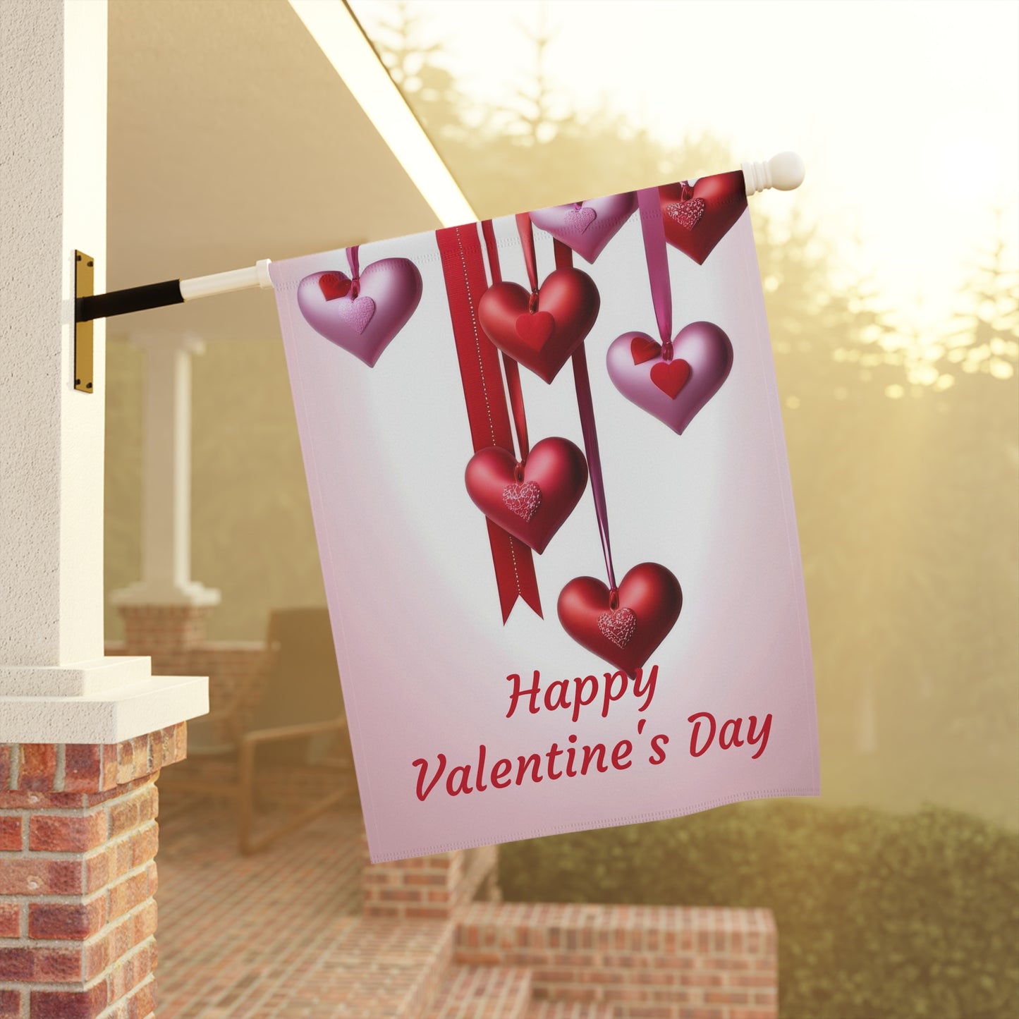 Hanging Hearts Valentine Garden Flag
