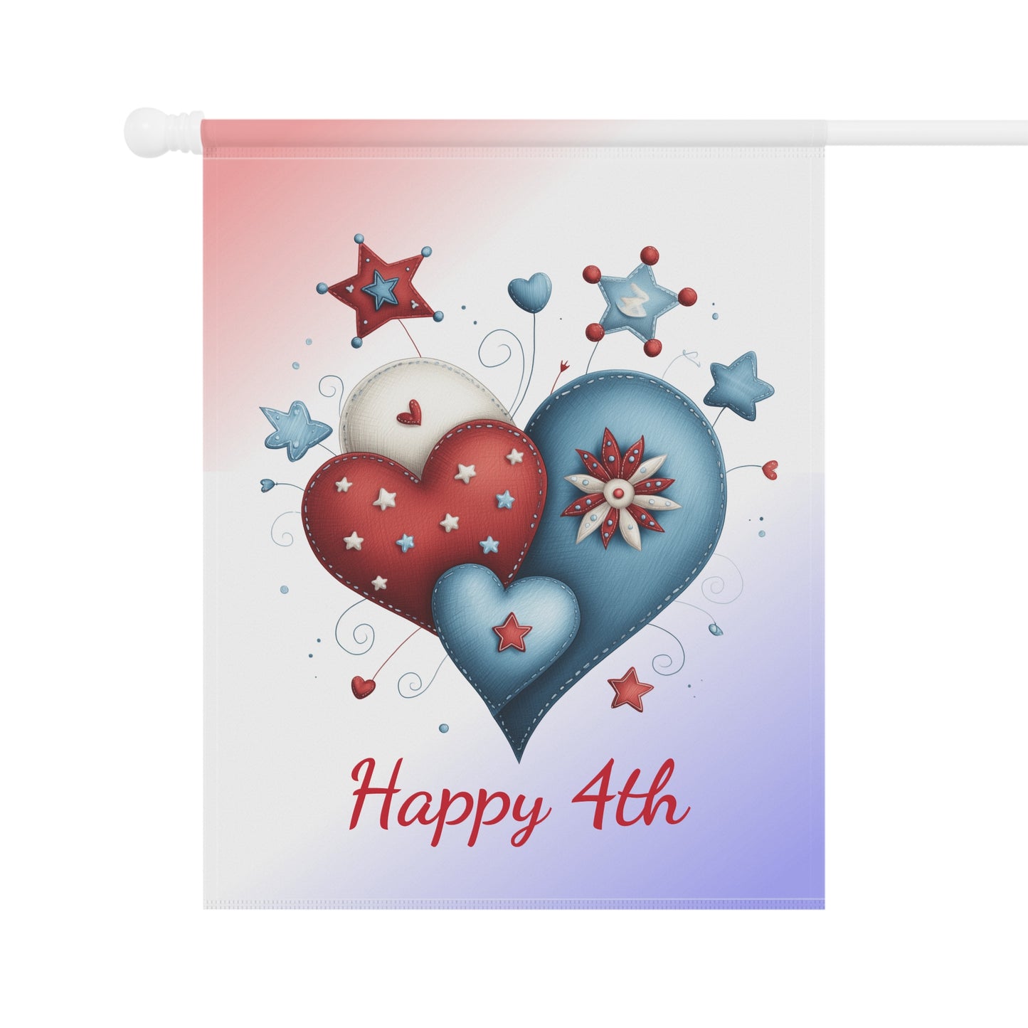 American Hearts Garden Flag for Fourth of July