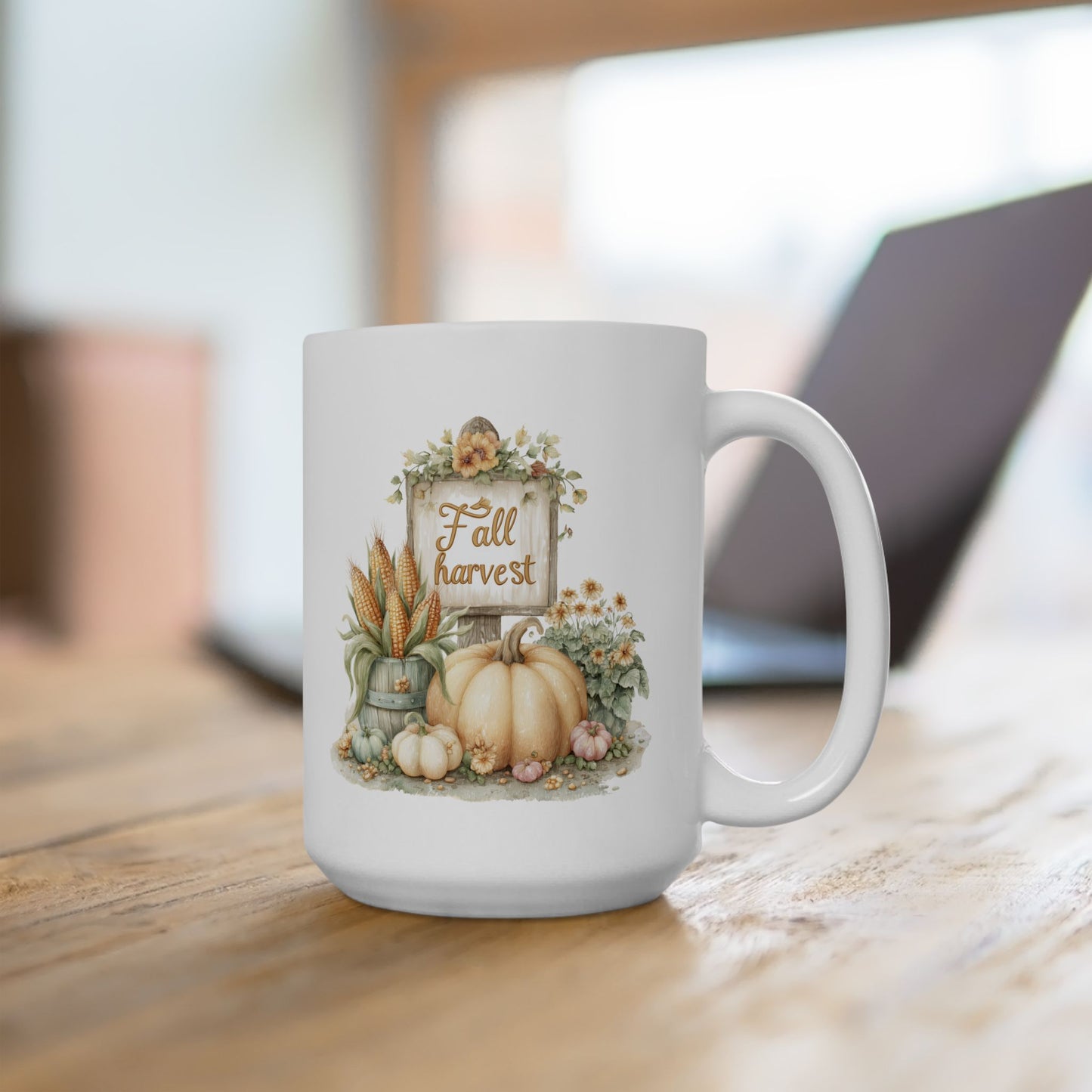 Fall Harvest Watercolor Coffee Mug