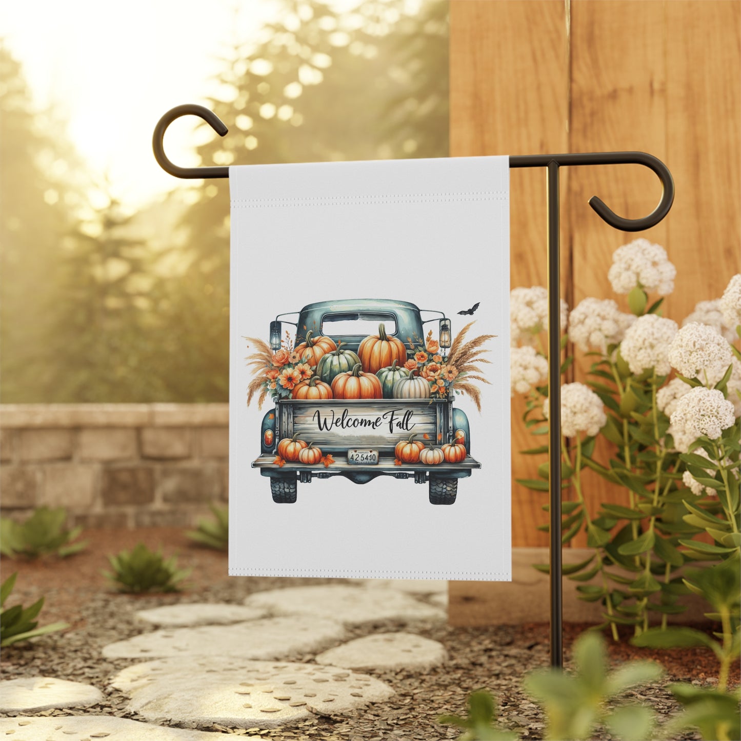 "Welcome Fall" Vintage Truck & Pumpkin Garden Flag