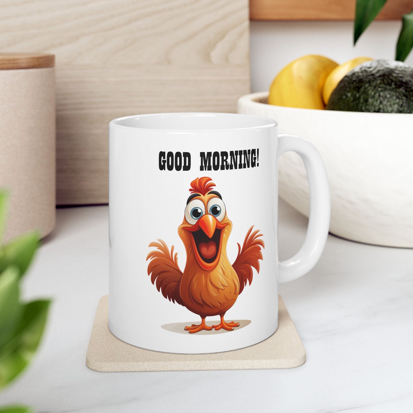 Funny "GOOD MORNING!" Chicken Coffee Mug