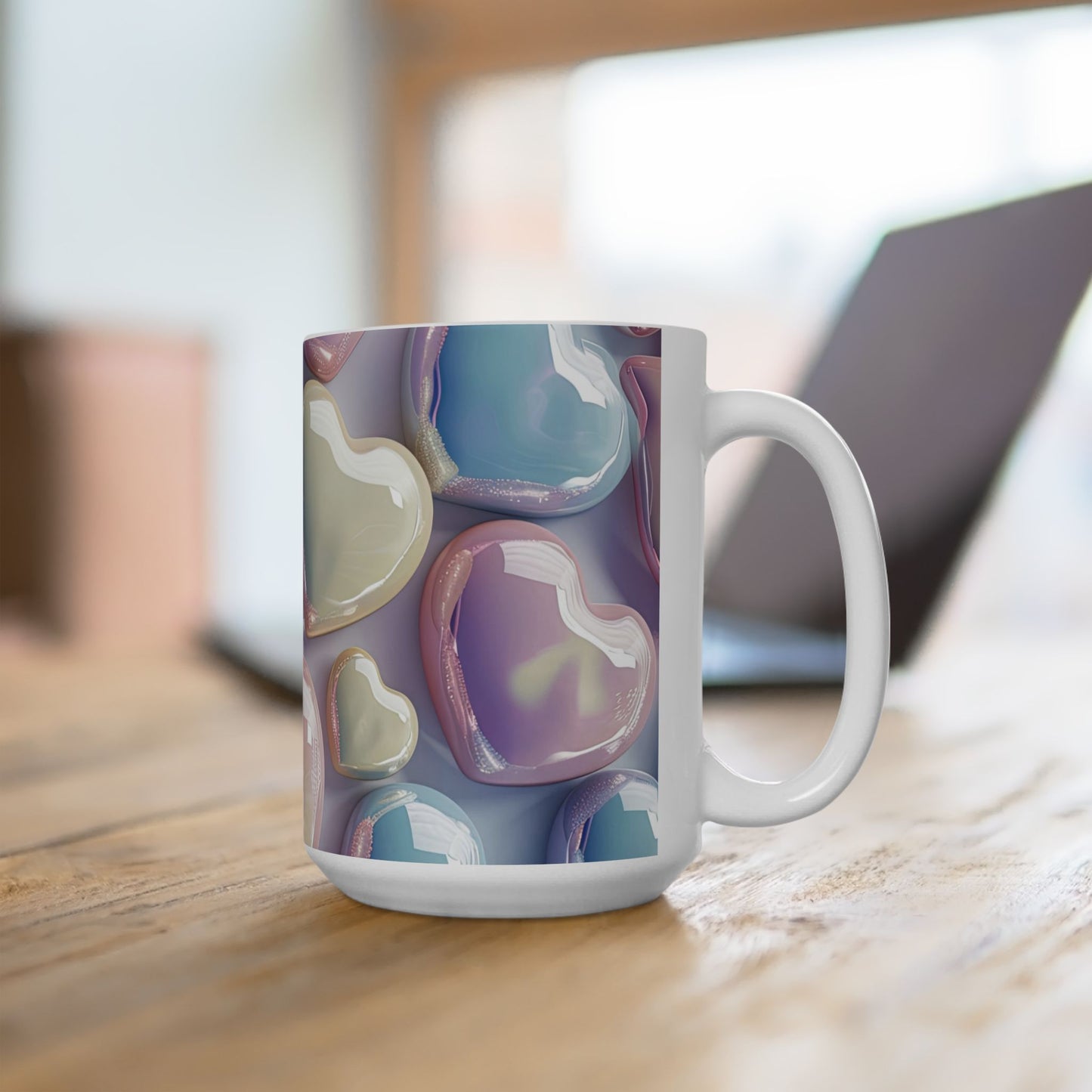 Glossy Bubble Heart Mug