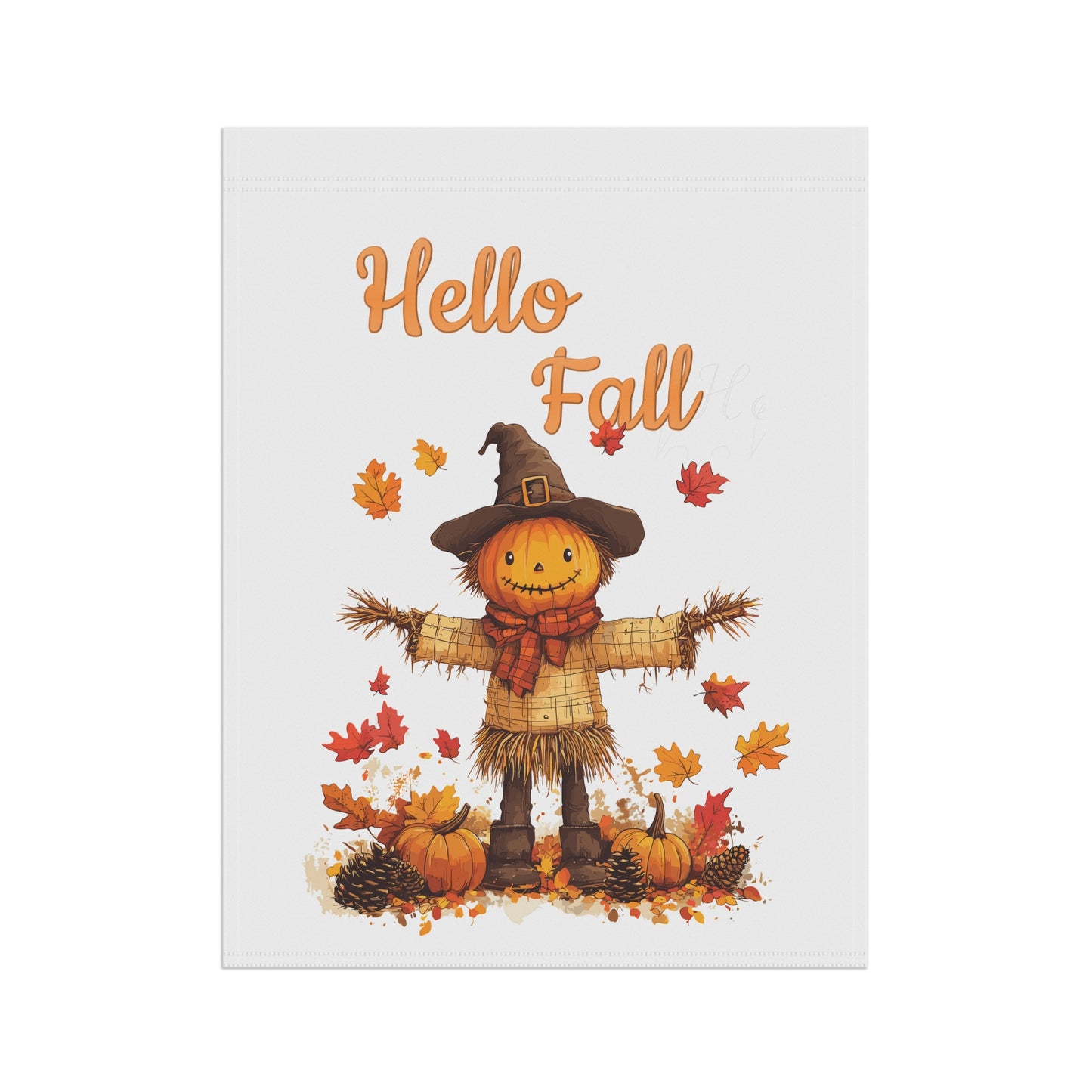 Hello Fall Pumpkin Scarecrow Garden Flag