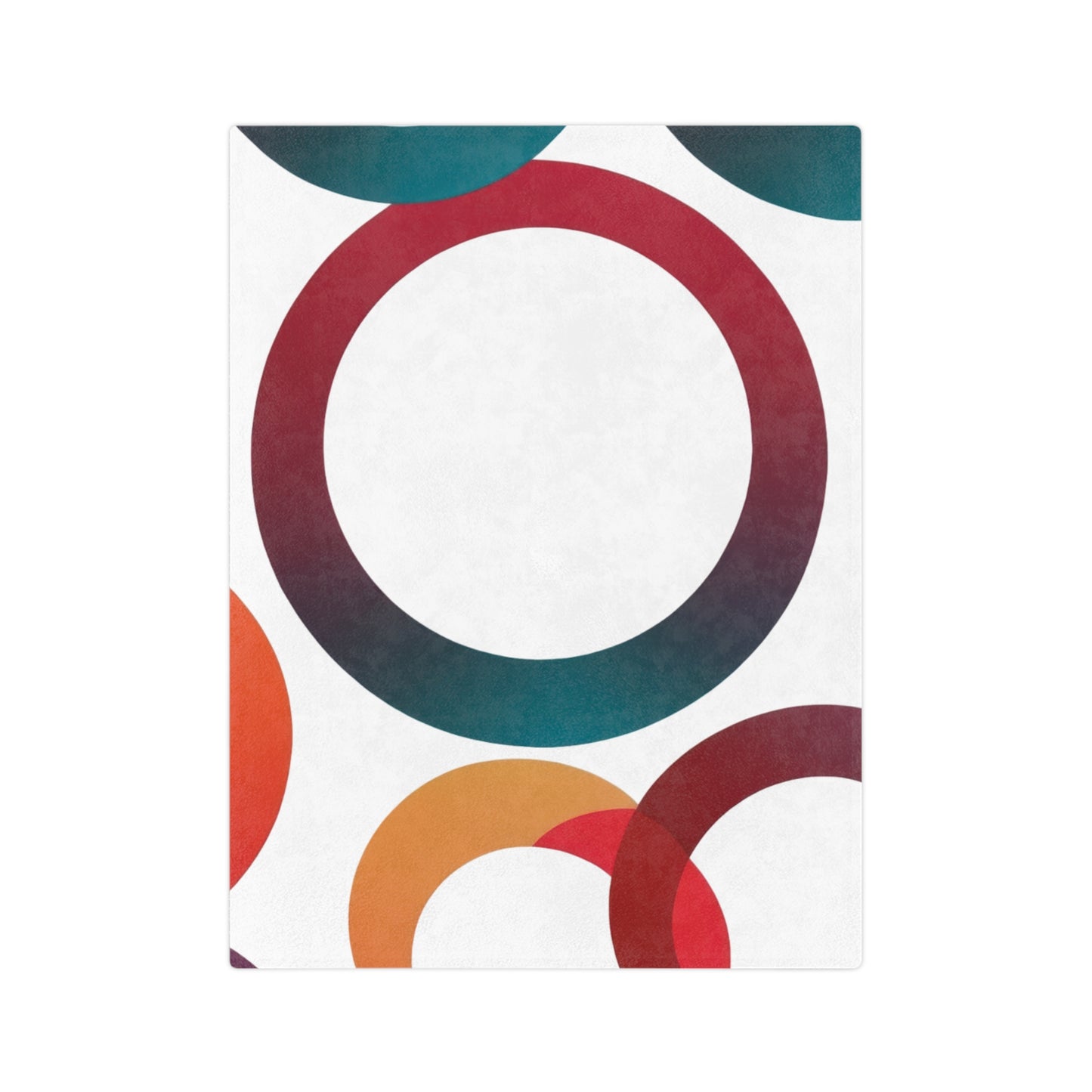 Modern Rings Velveteen Blanket with large, colorful circle design