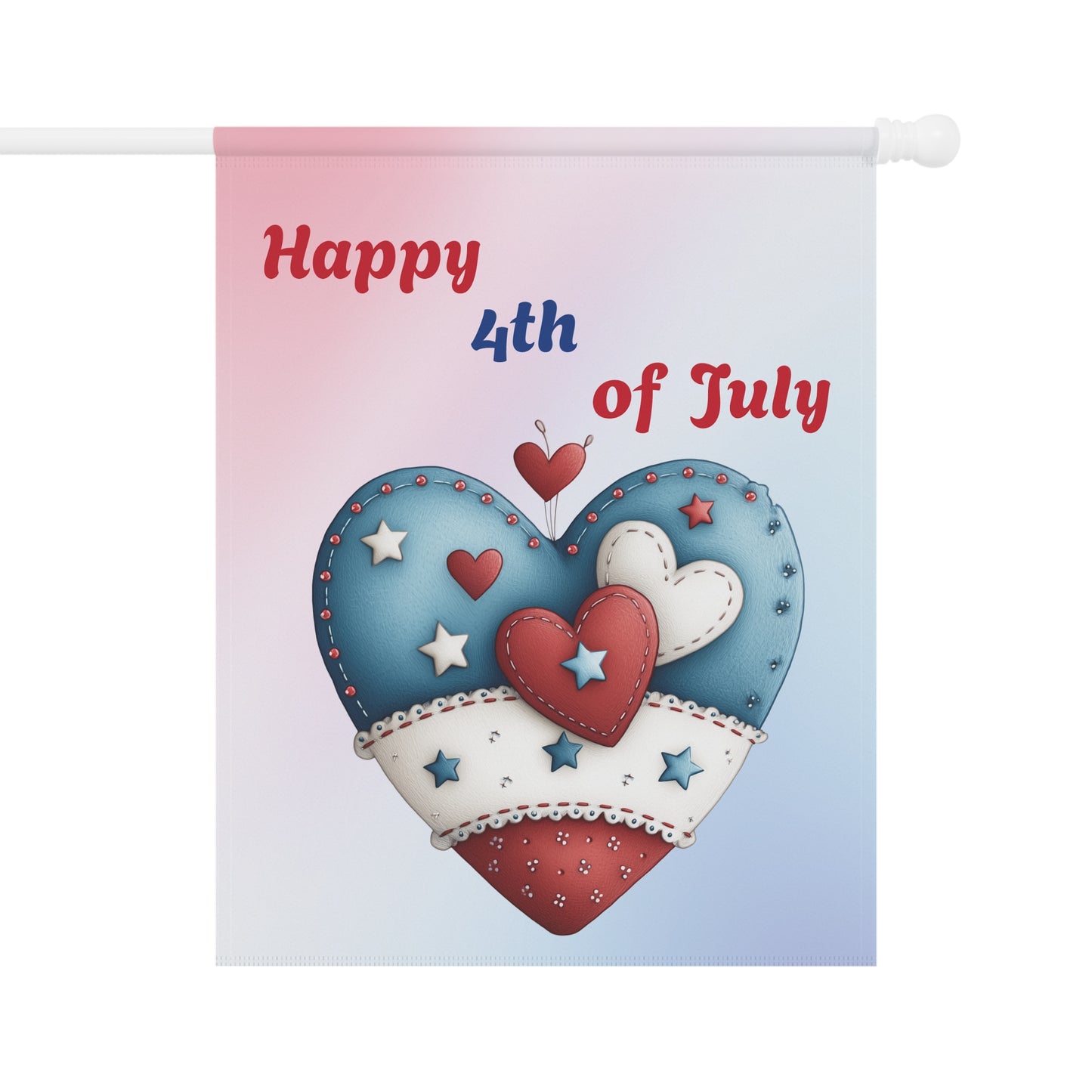 Red, White & Blue Hearts Garden Flag