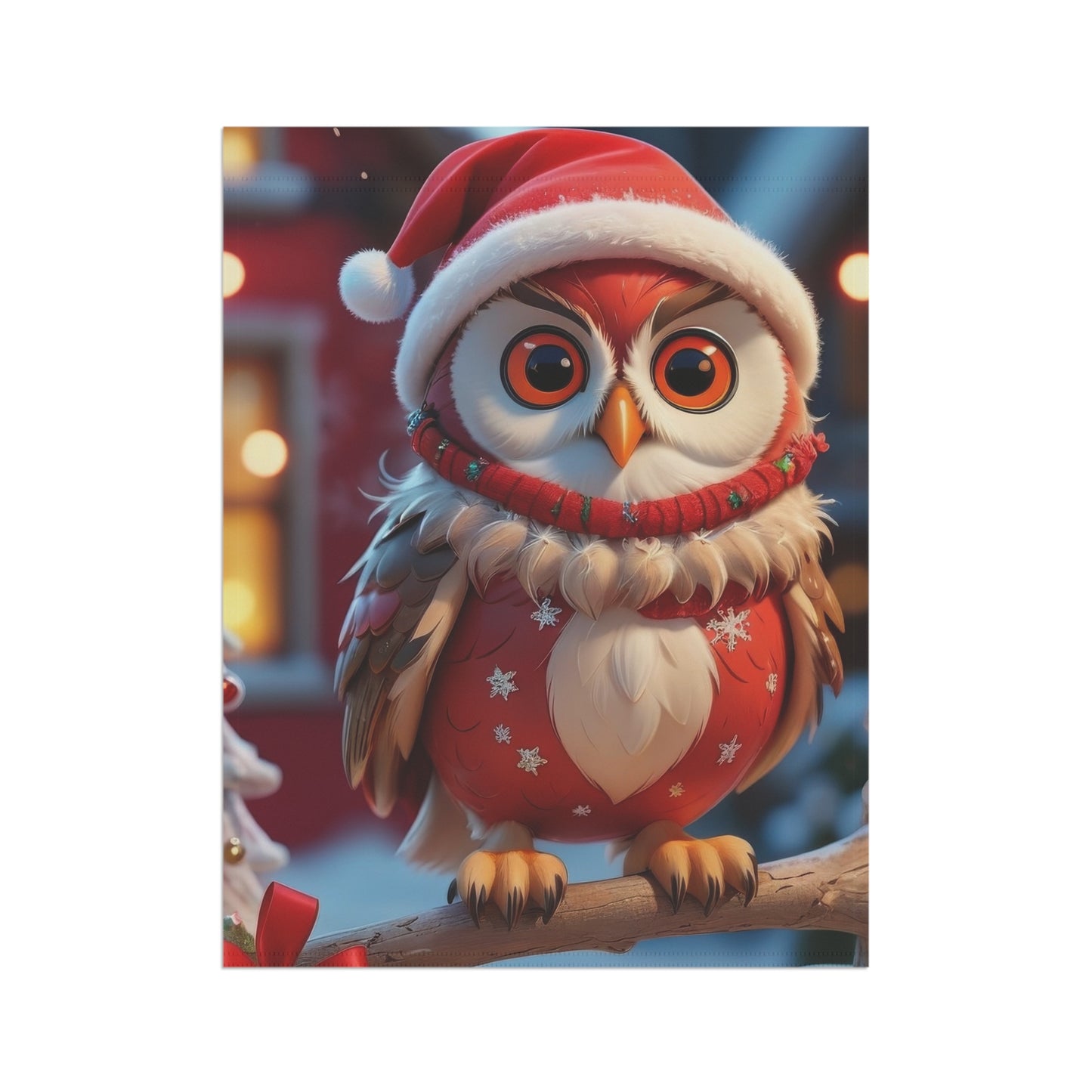 Festive Owl Holiday Garden Flag