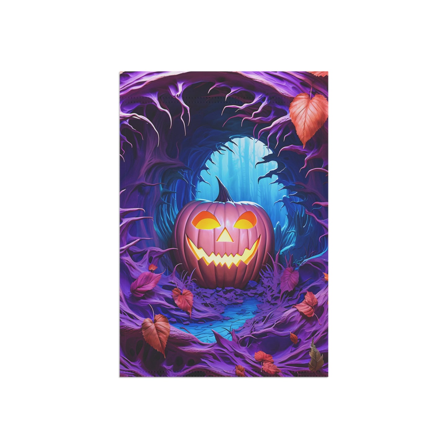 Spooky Jack-o'-Lantern Forest Garden Flag