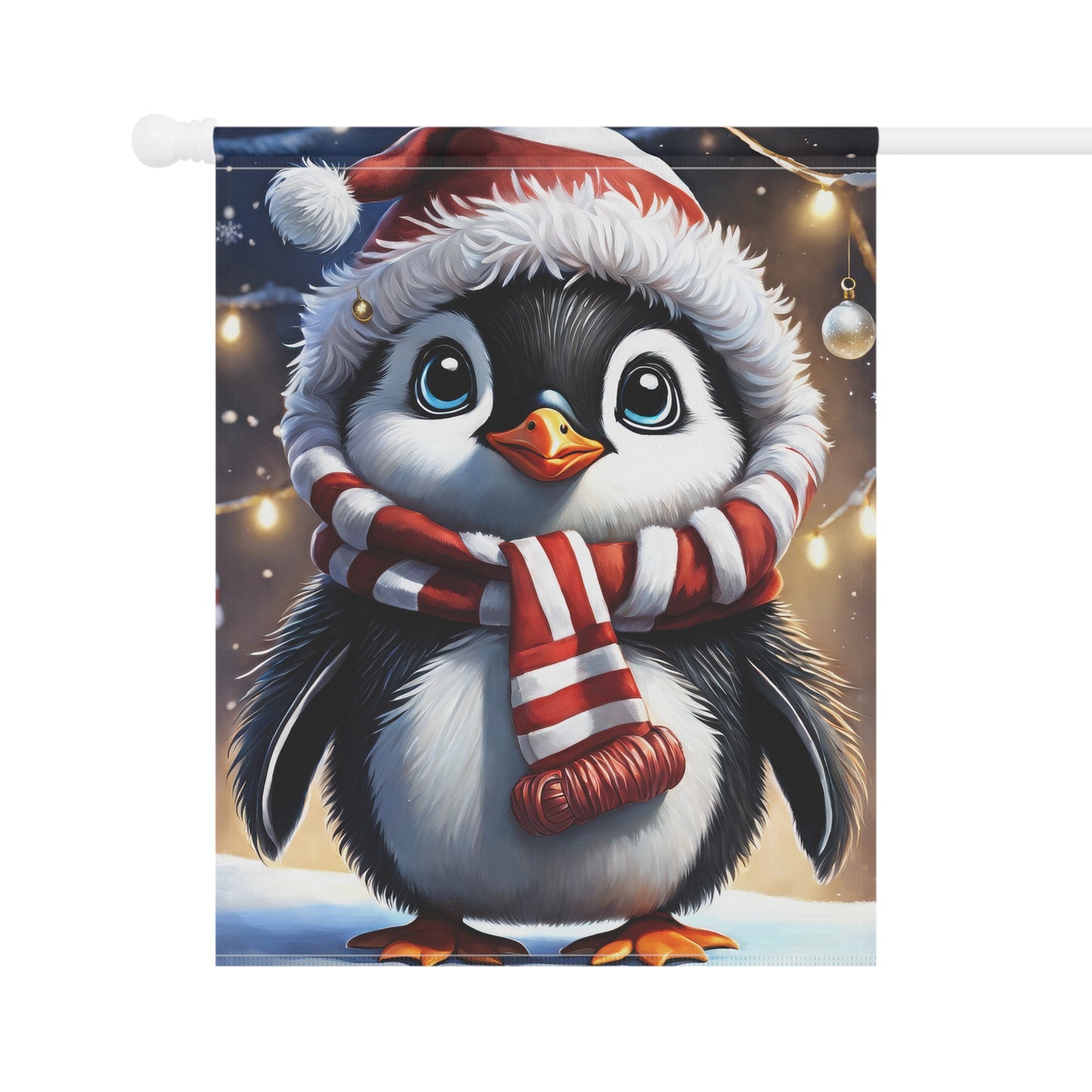 Adorable Christmas Penguin Garden Flag