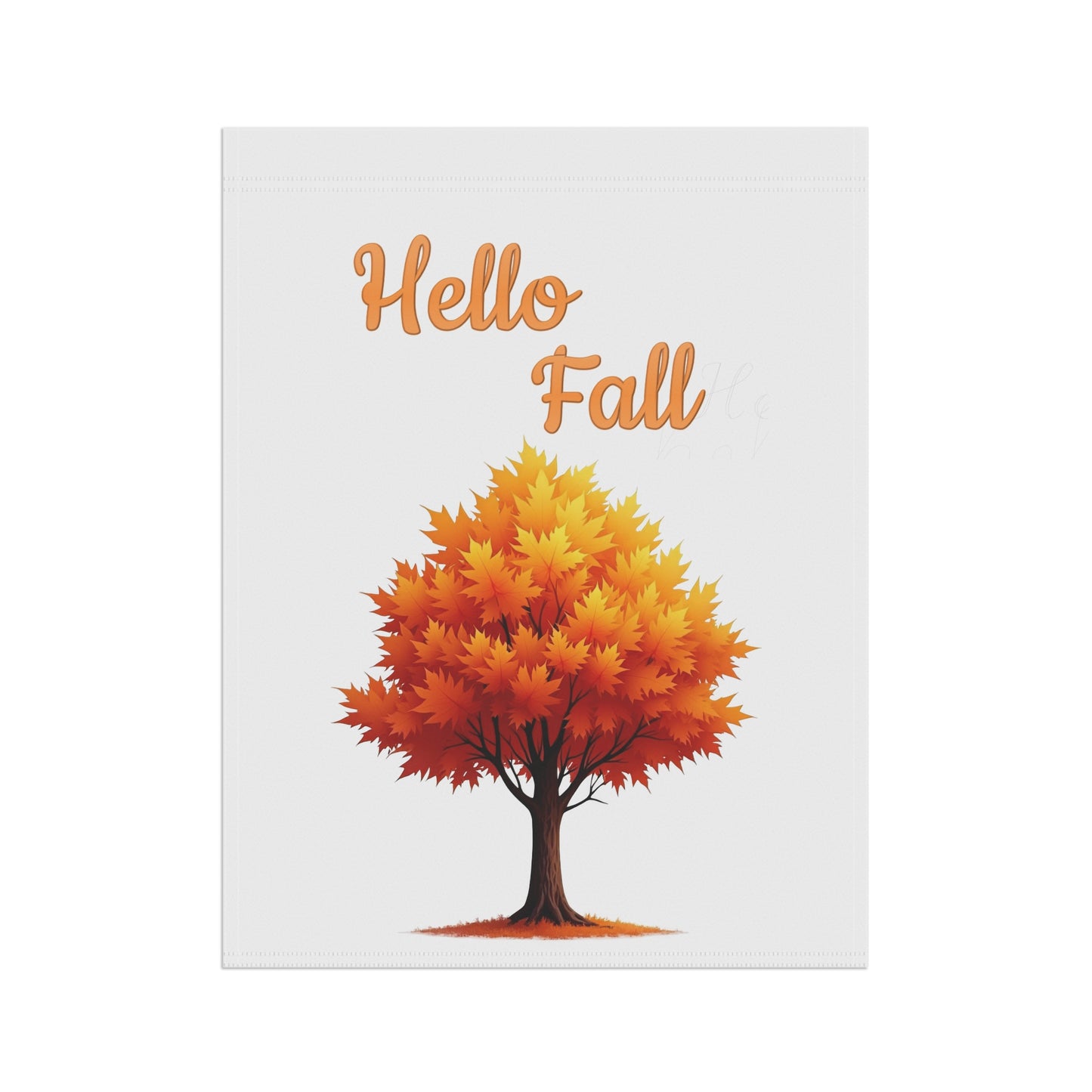 Hello Fall Garden Flag with Golden Autumn Tree