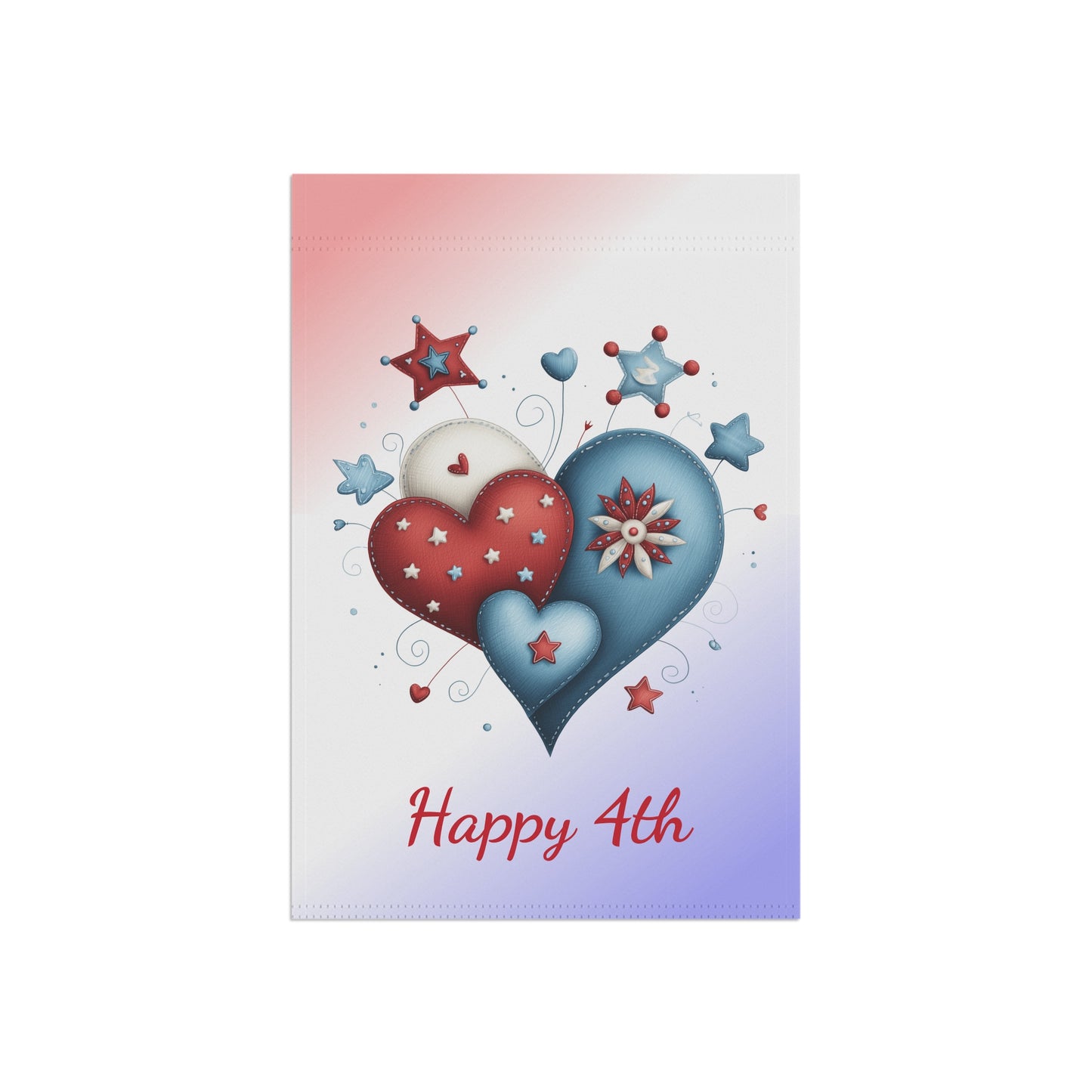 American Hearts Garden Flag for Fourth of July