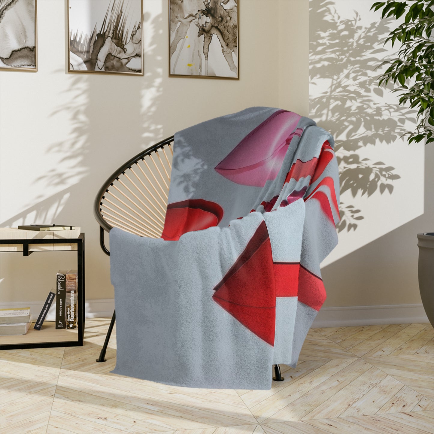 Hanging Hearts & Ribbons Blanket