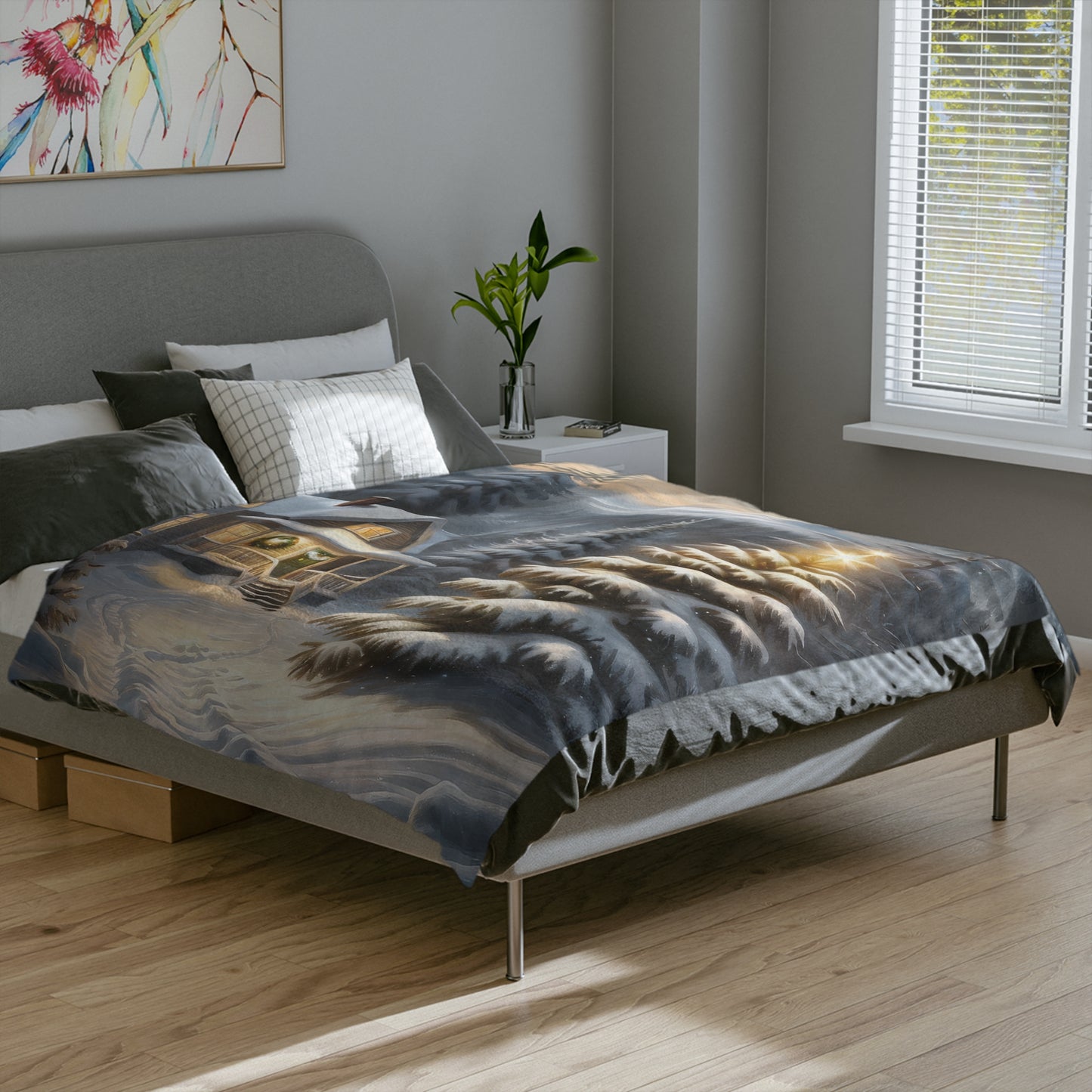Festive Lodge Velveteen Blanket
