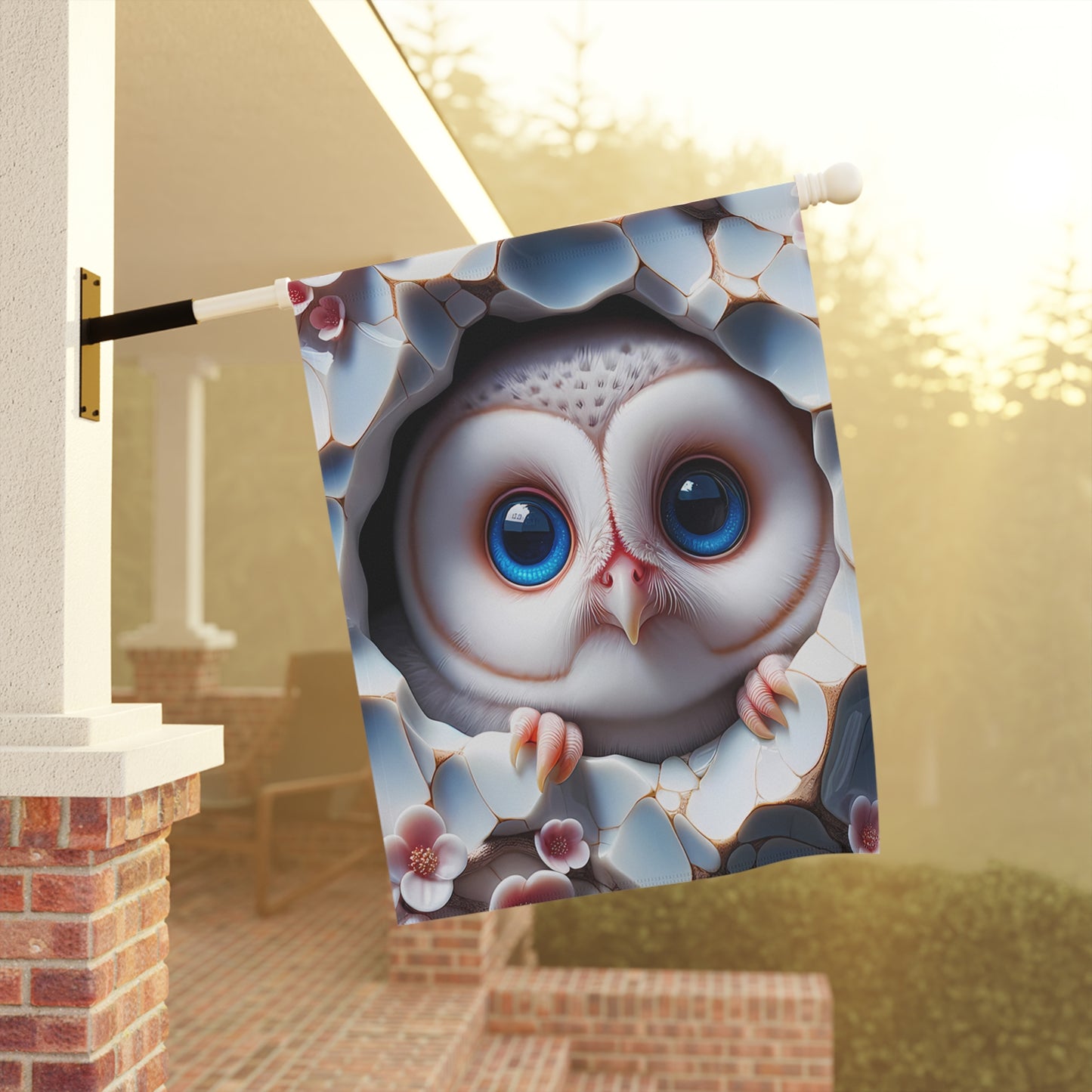 Adorable Baby Owl Garden Flag
