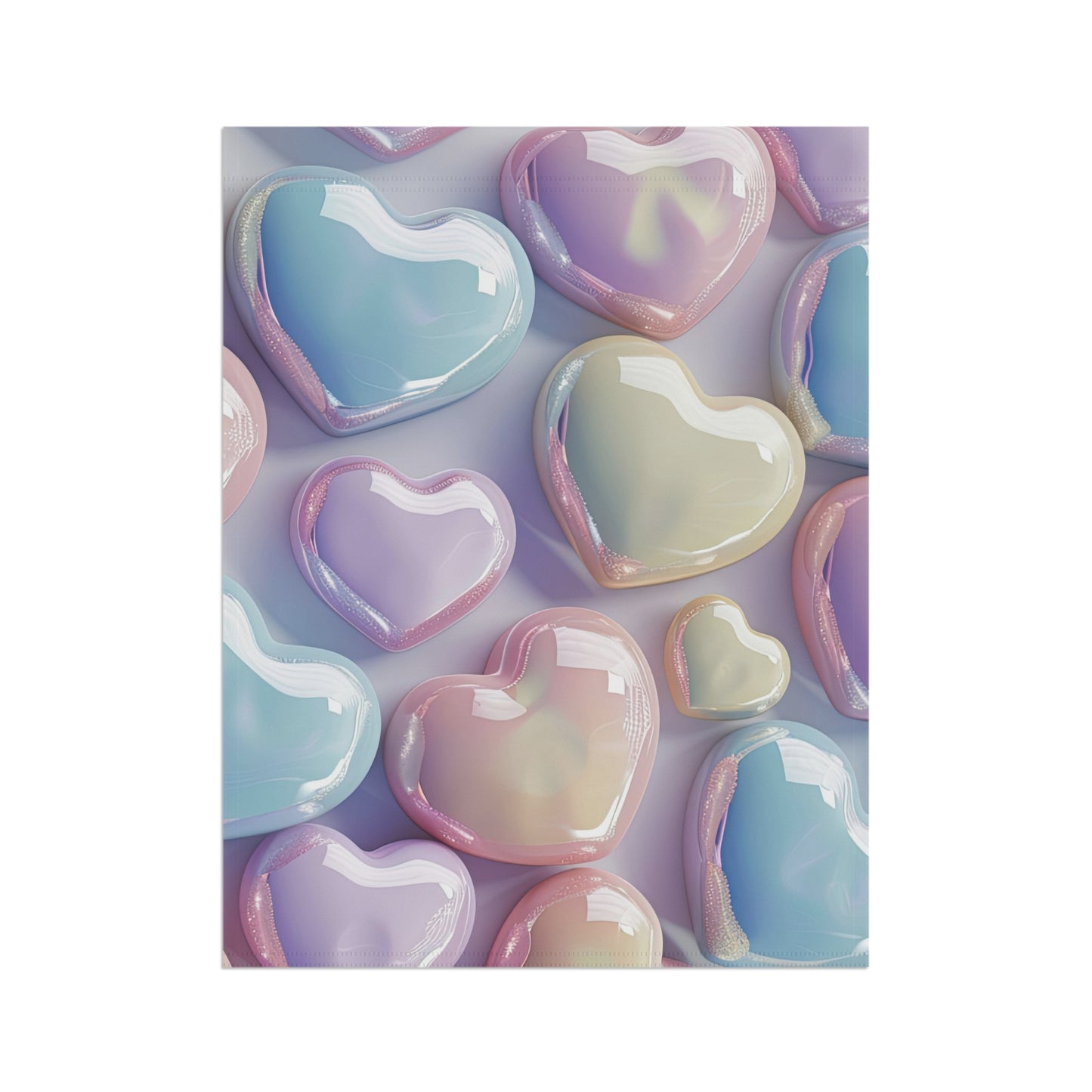 Pastel Hearts Garden Flag