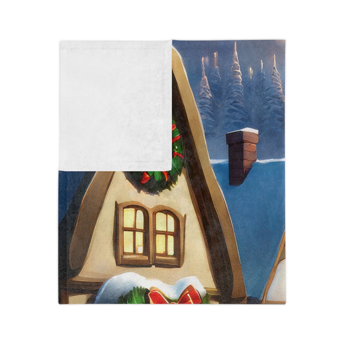 Winter Christmas Village Velveteen Plush Blanket