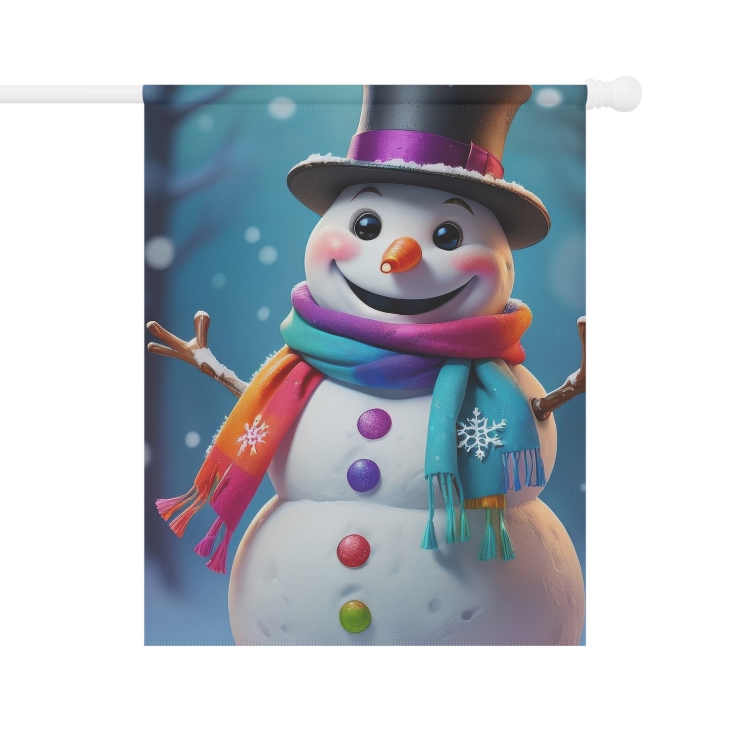 Festive Colorful Snowman Garden Flag