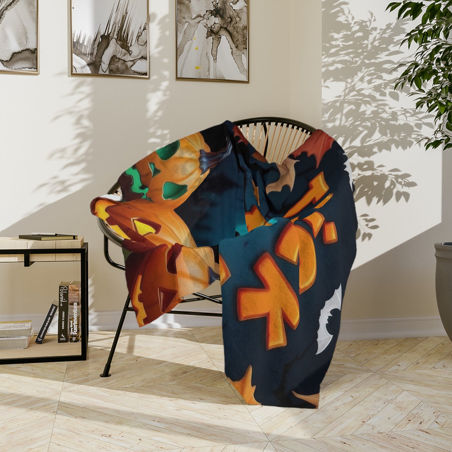 Spooky Pumpkins Trick or Treat Halloween Blanket