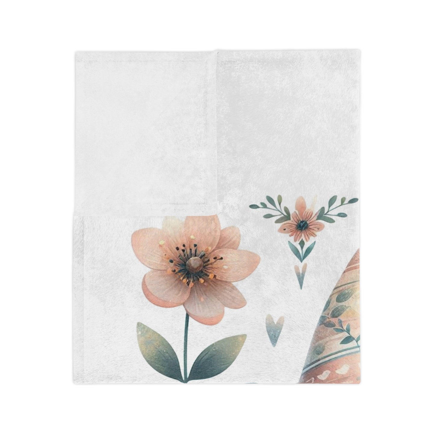 Cute "I Love Spring" Floral Gnome Velveteen Blanket
